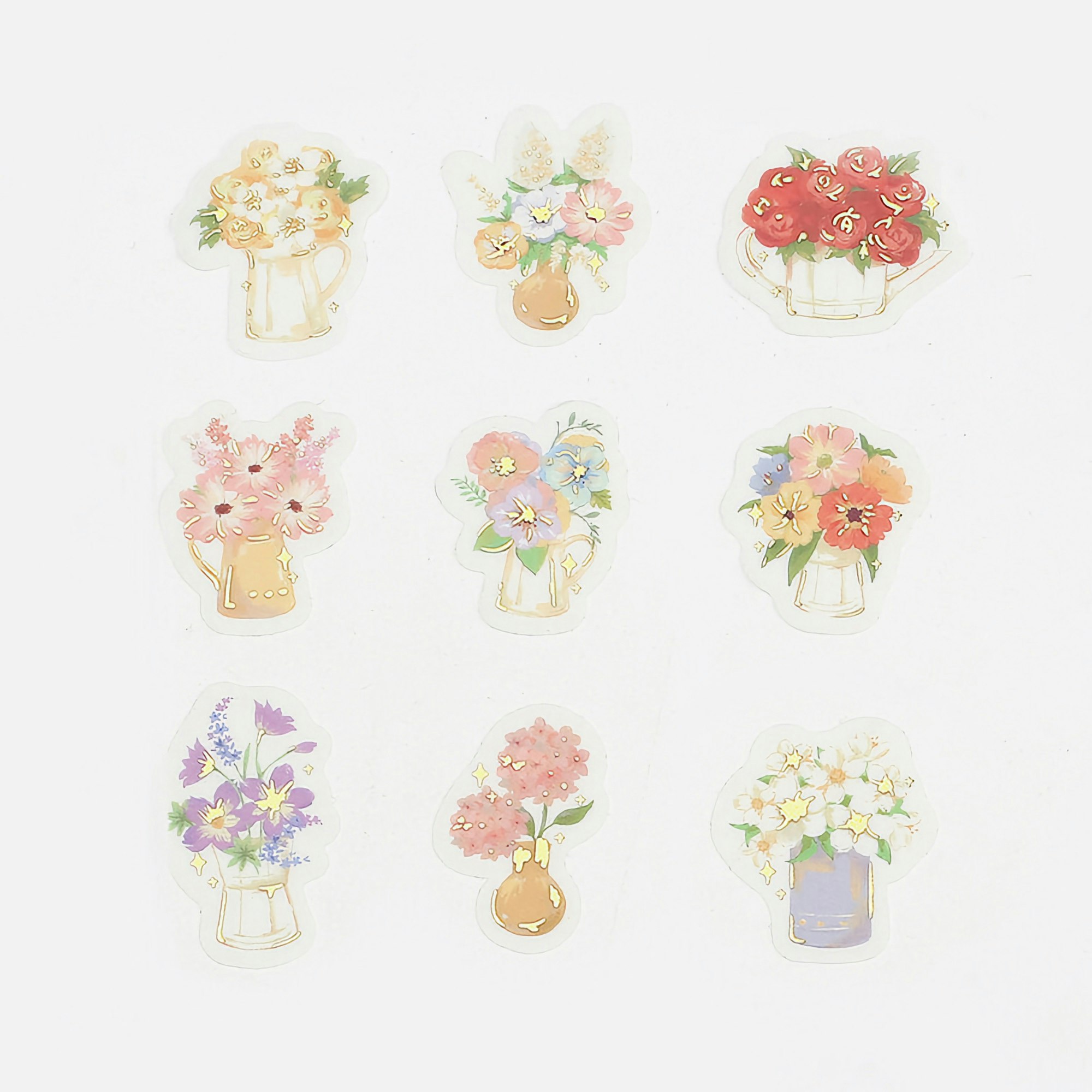 BGM Flake Stickers Flowers and Vases