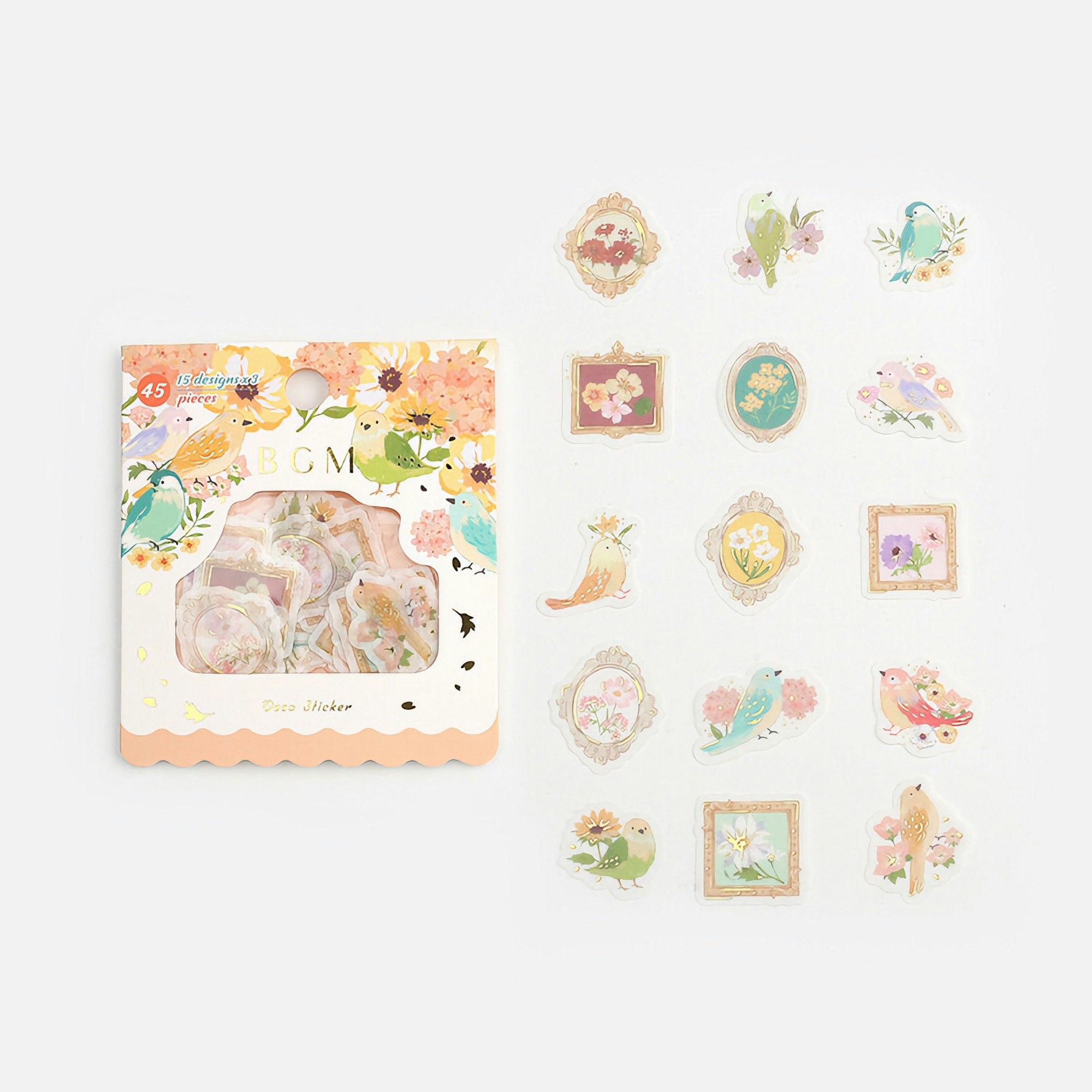 BGM Flake Stickers Flowers and Birds