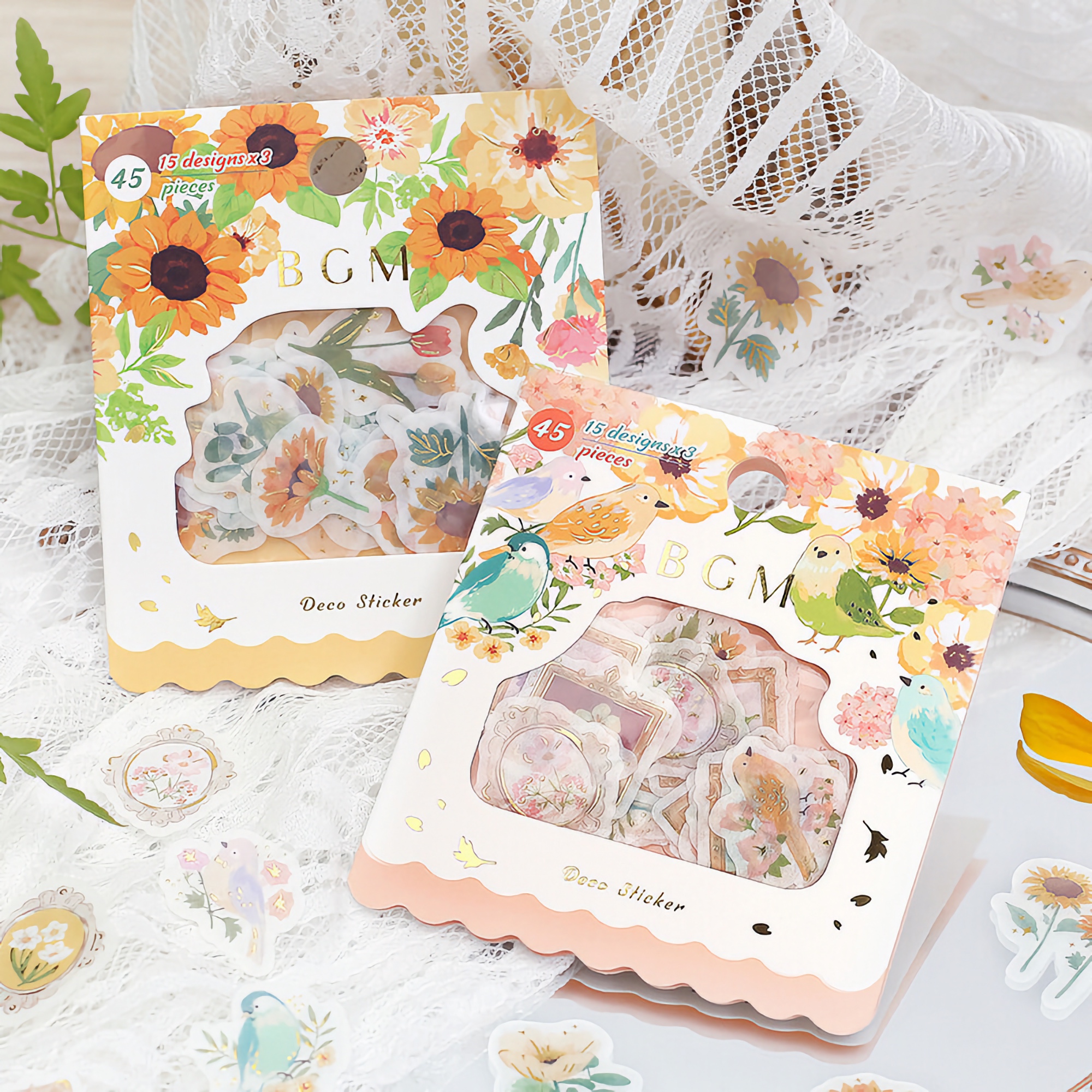BGM Flake Stickers Flowers and Birds