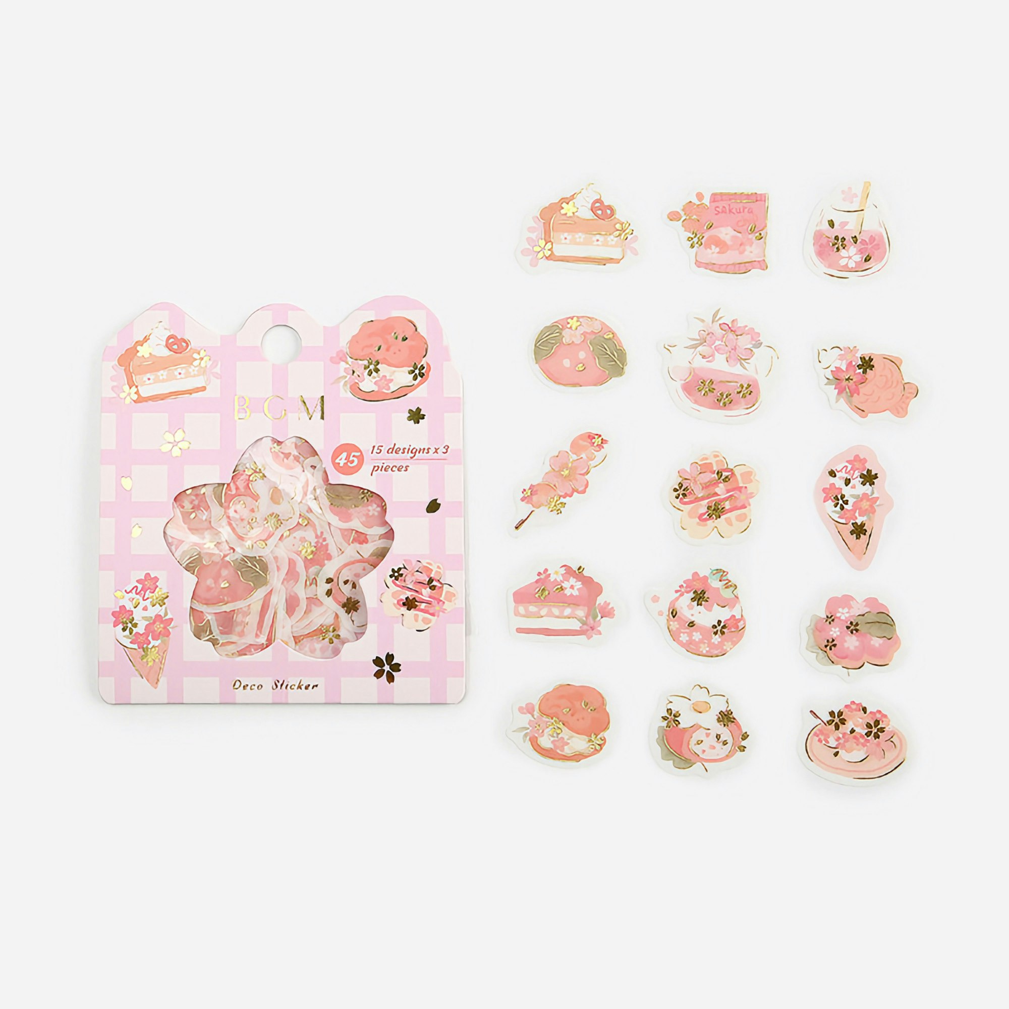 BGM Flake Stickers Sakura and Sweets