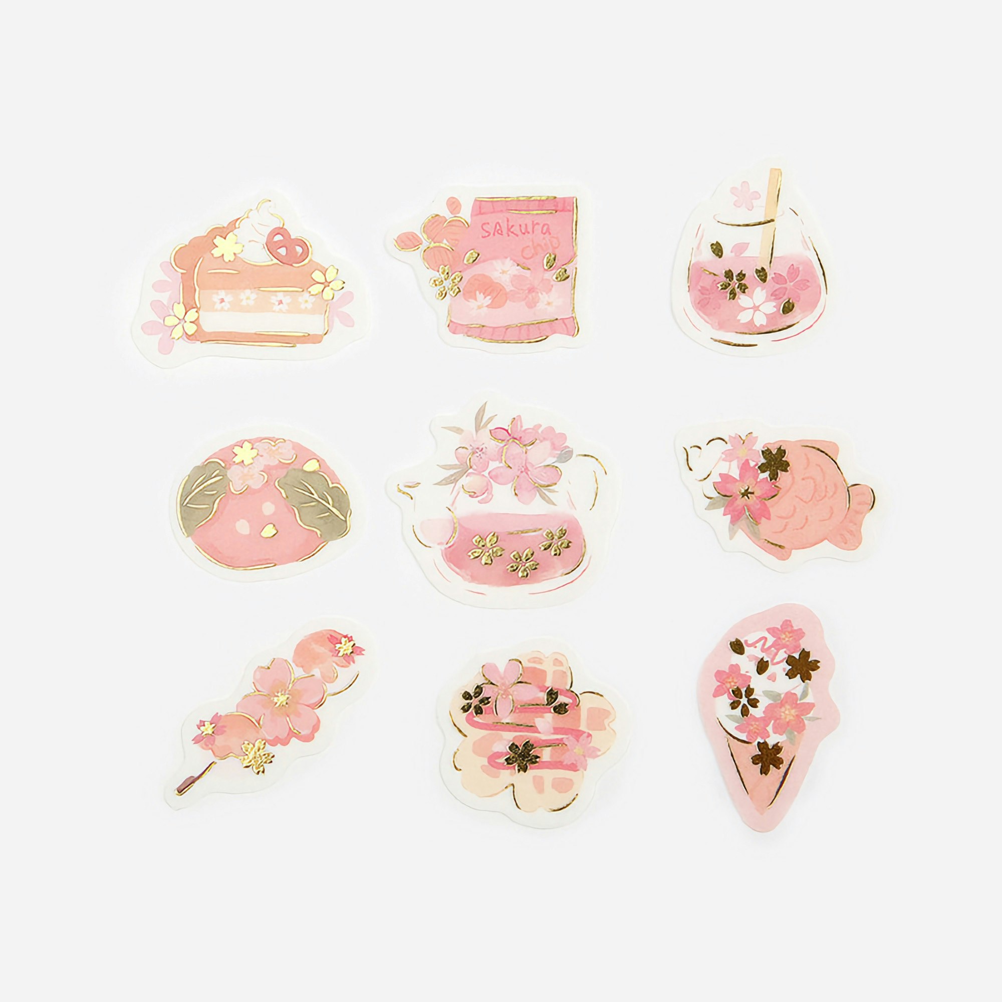 BGM Flake Stickers Sakura and Sweets