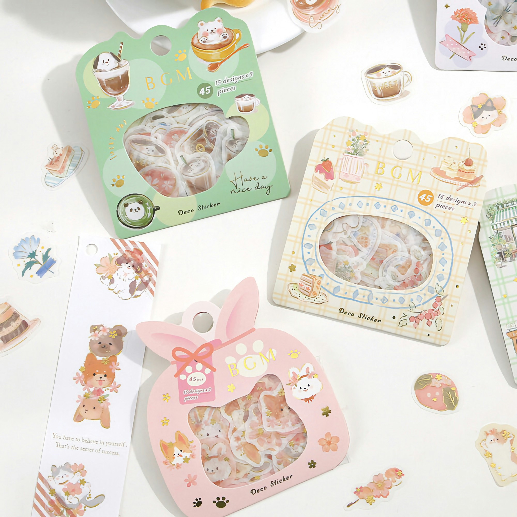 BGM Flake Stickers Sakura and Sweets