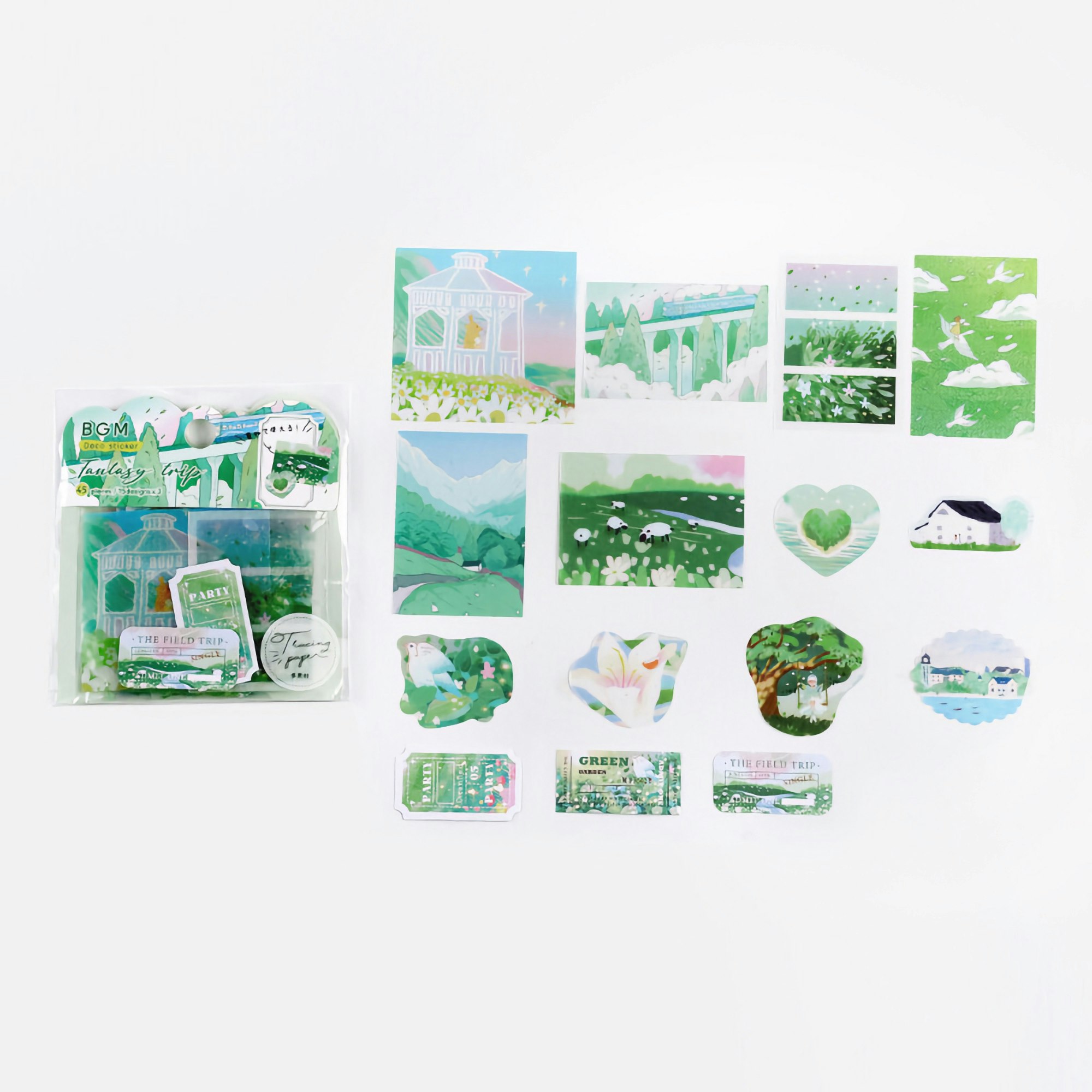 BGM Flake Stickers Fantasy Trip / Flower Garden Tracing Paper