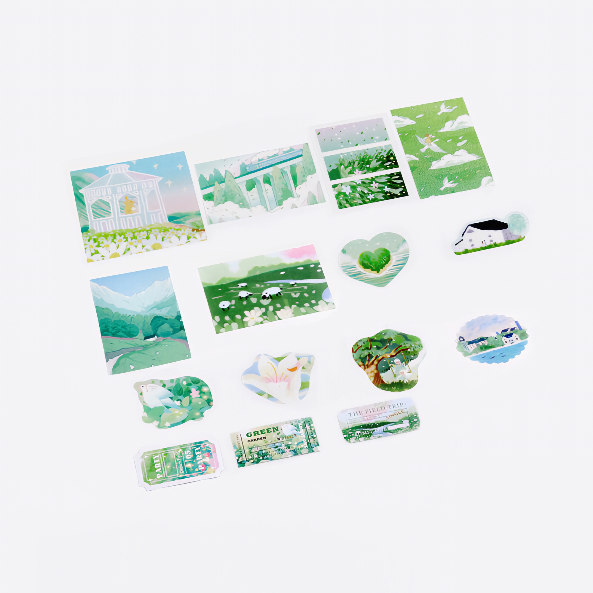 BGM Flake Stickers Fantasy Trip / Flower Garden Tracing Paper