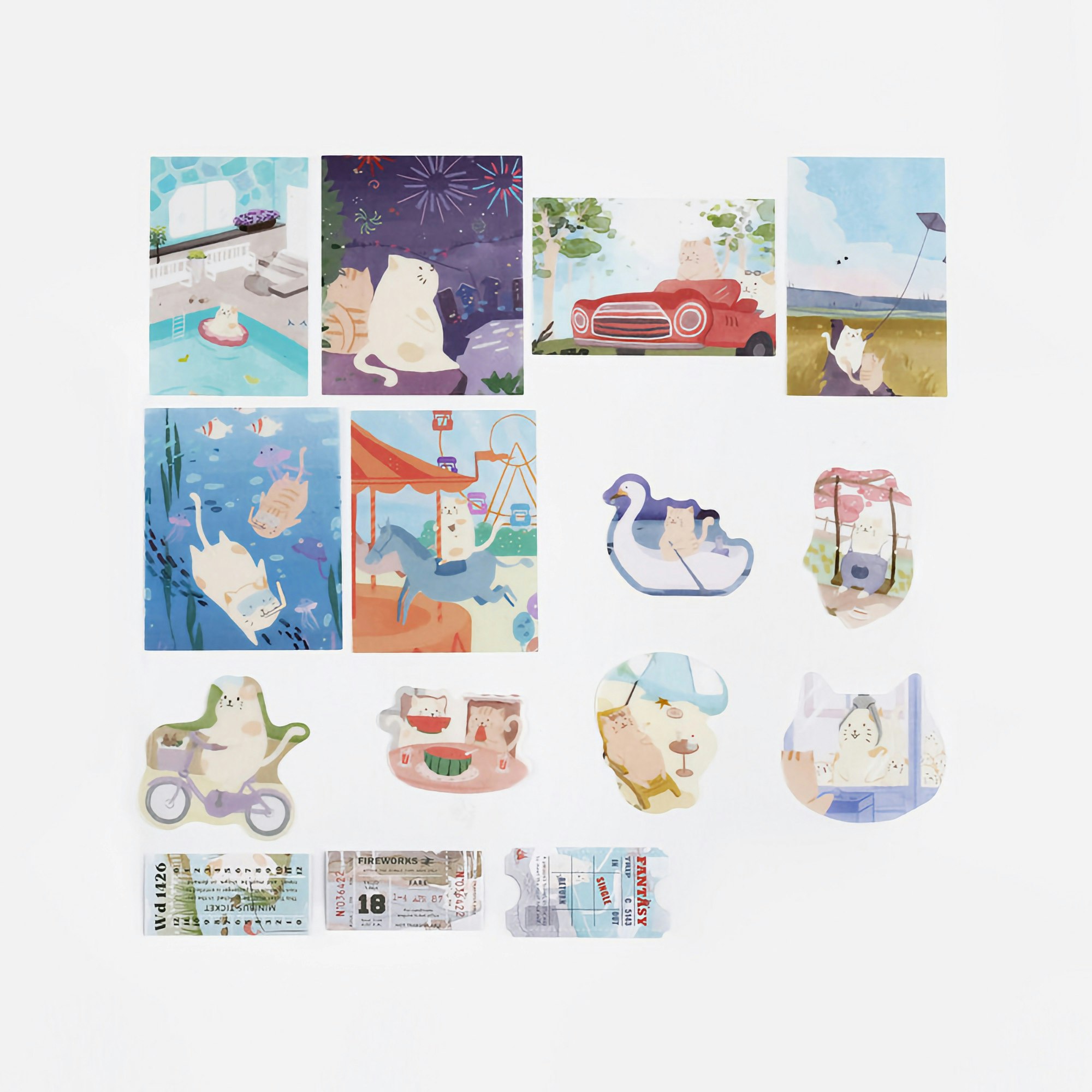 BGM Flake Stickers Fantasy Trip / Neko Land Tracing Paper