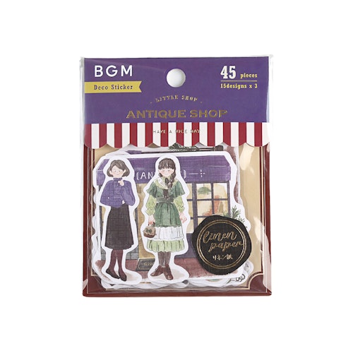 BGM Flake Stickers Little Shop / Antique Shop Linen Paper