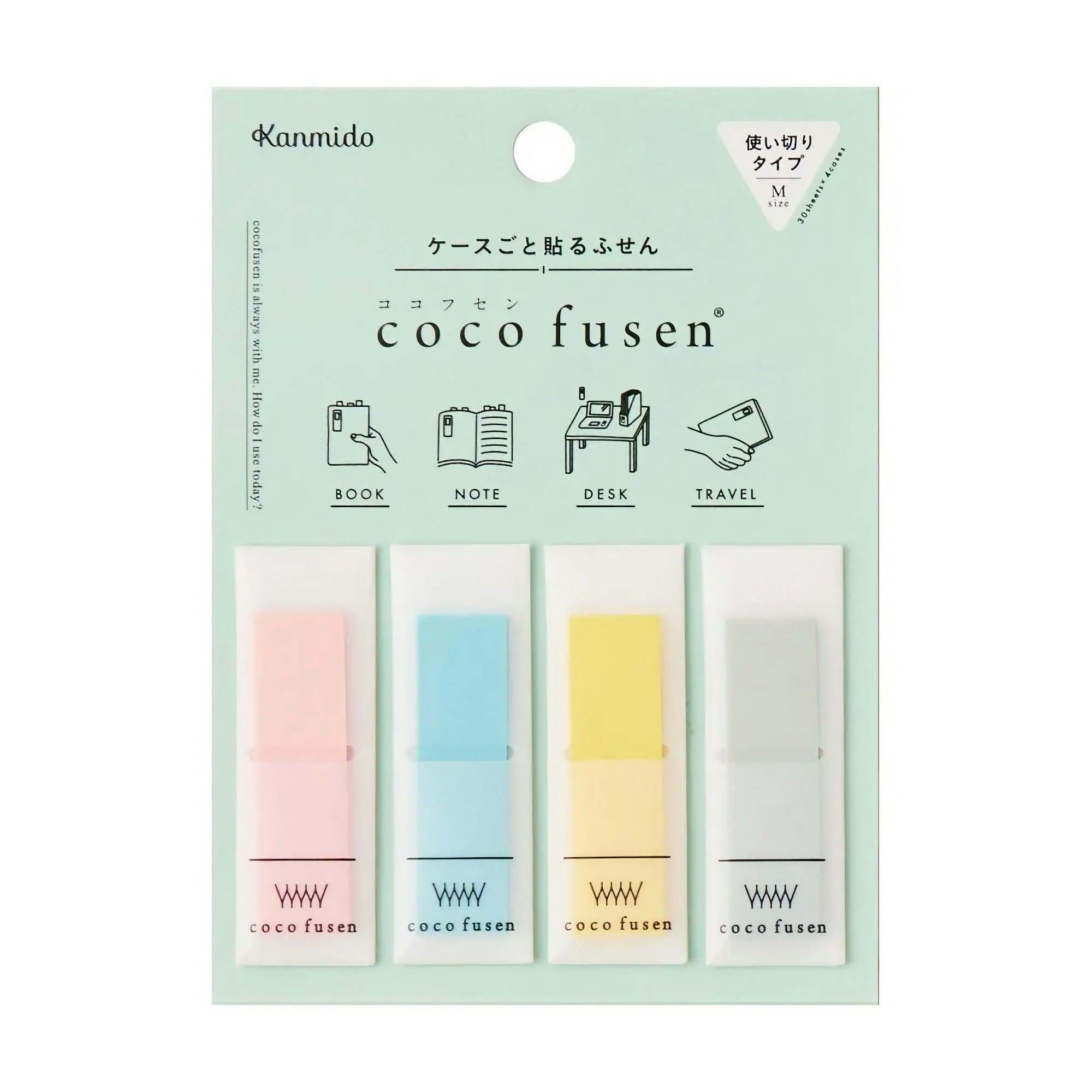 Kanmido Coco Fusen Sticky Notes Medium Pastel