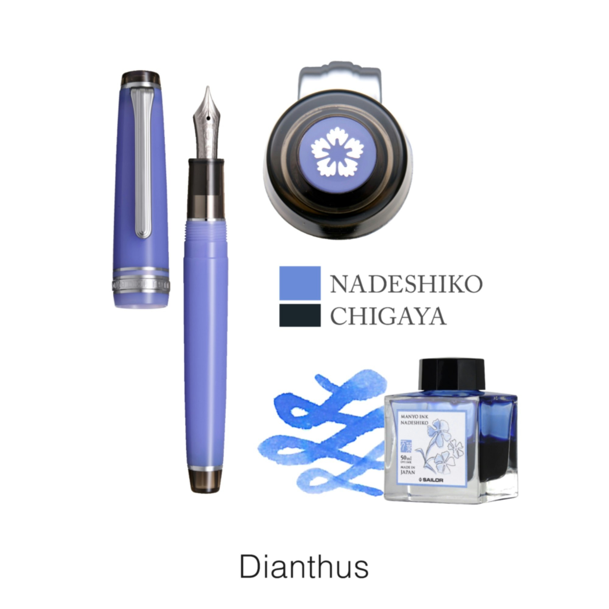 Sailor Professional Gear Slim (Sapporo) – Manyo Fountain Pen Set Dianthus