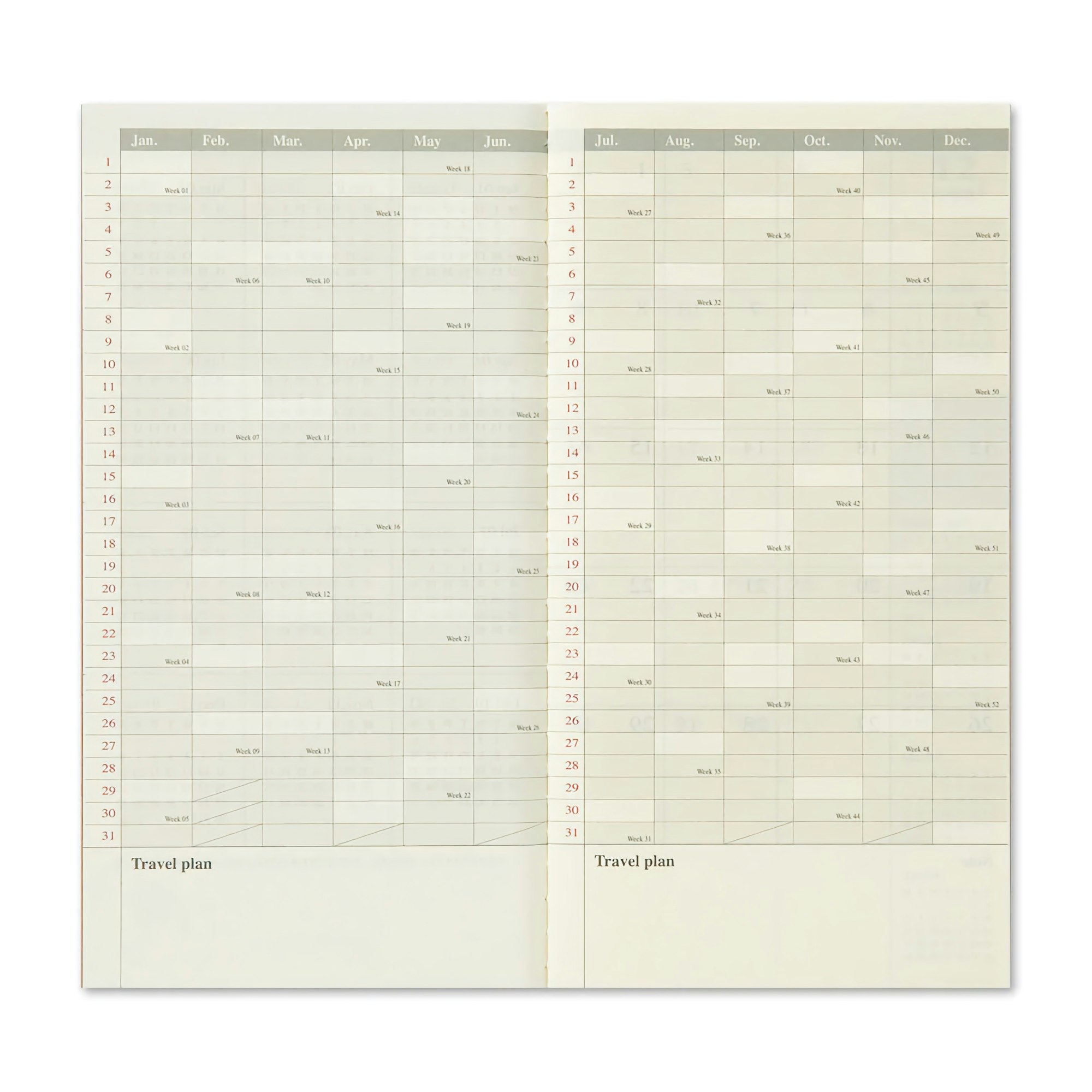 Traveler’s Company Traveler's notebook - 2023 Monthly, Regular Size