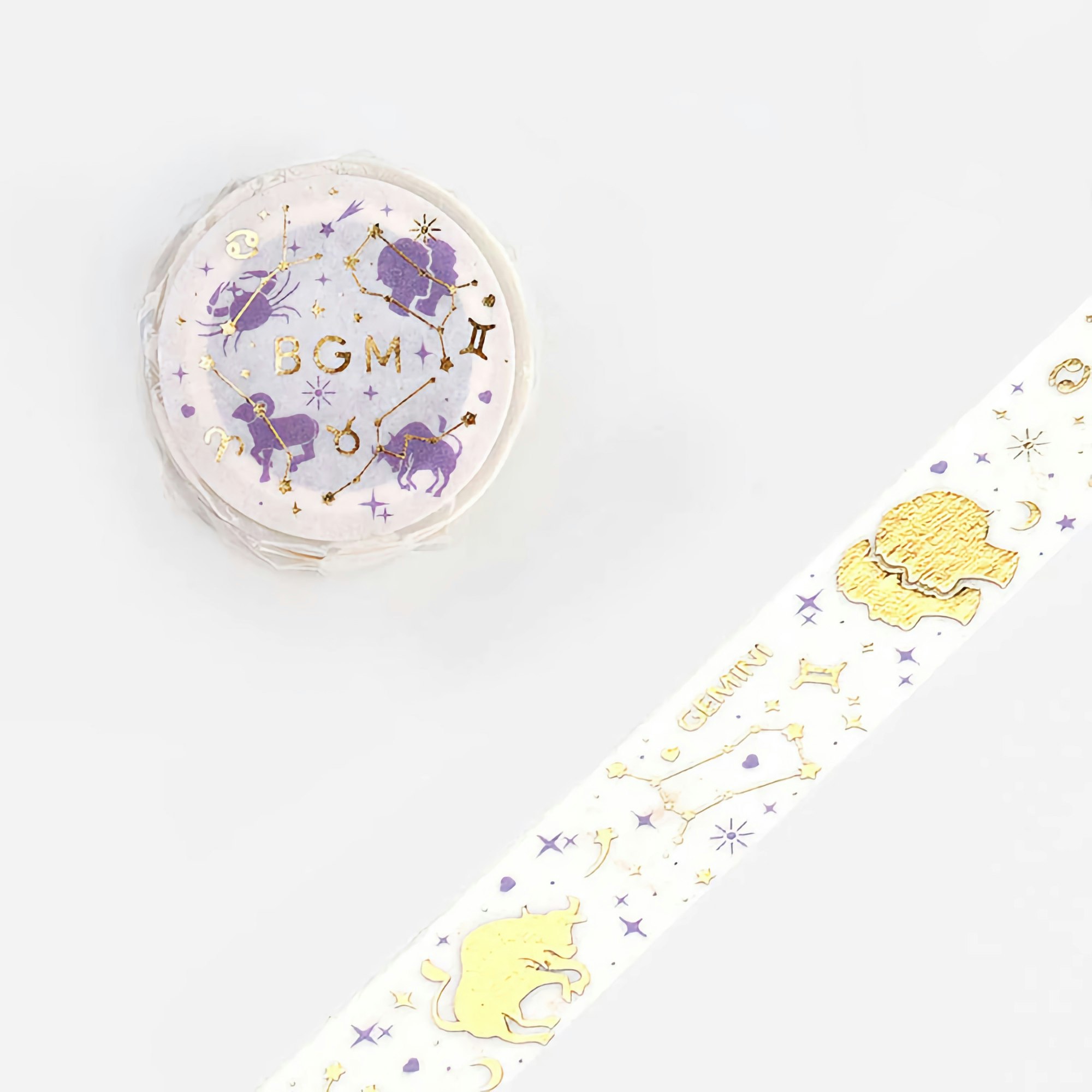 BGM Washi Tape Gold Foil Constellation Zodiac Signs (21/3-22/7) 15 mm