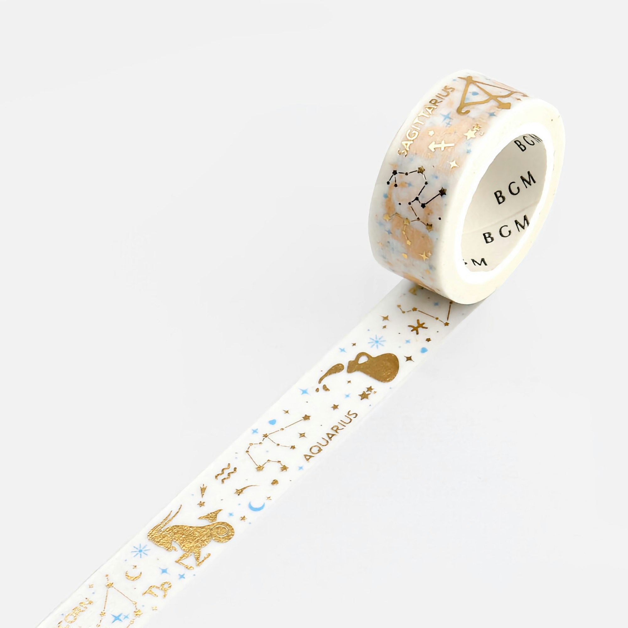 BGM Washi Tape Gold Foil Constellation Zodiac Signs (23/11-20/3) 15 mm