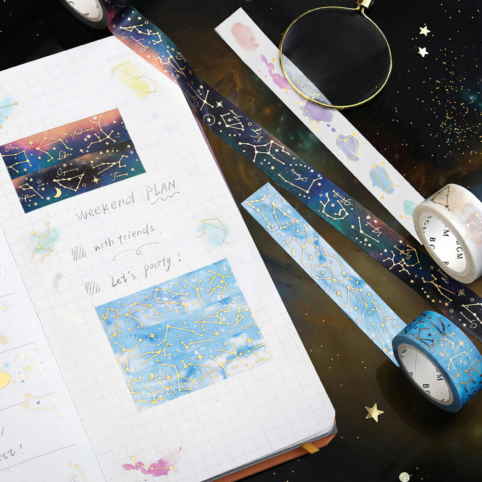 BGM Washi Tape Gold Foil Constellation Stars 15 mm