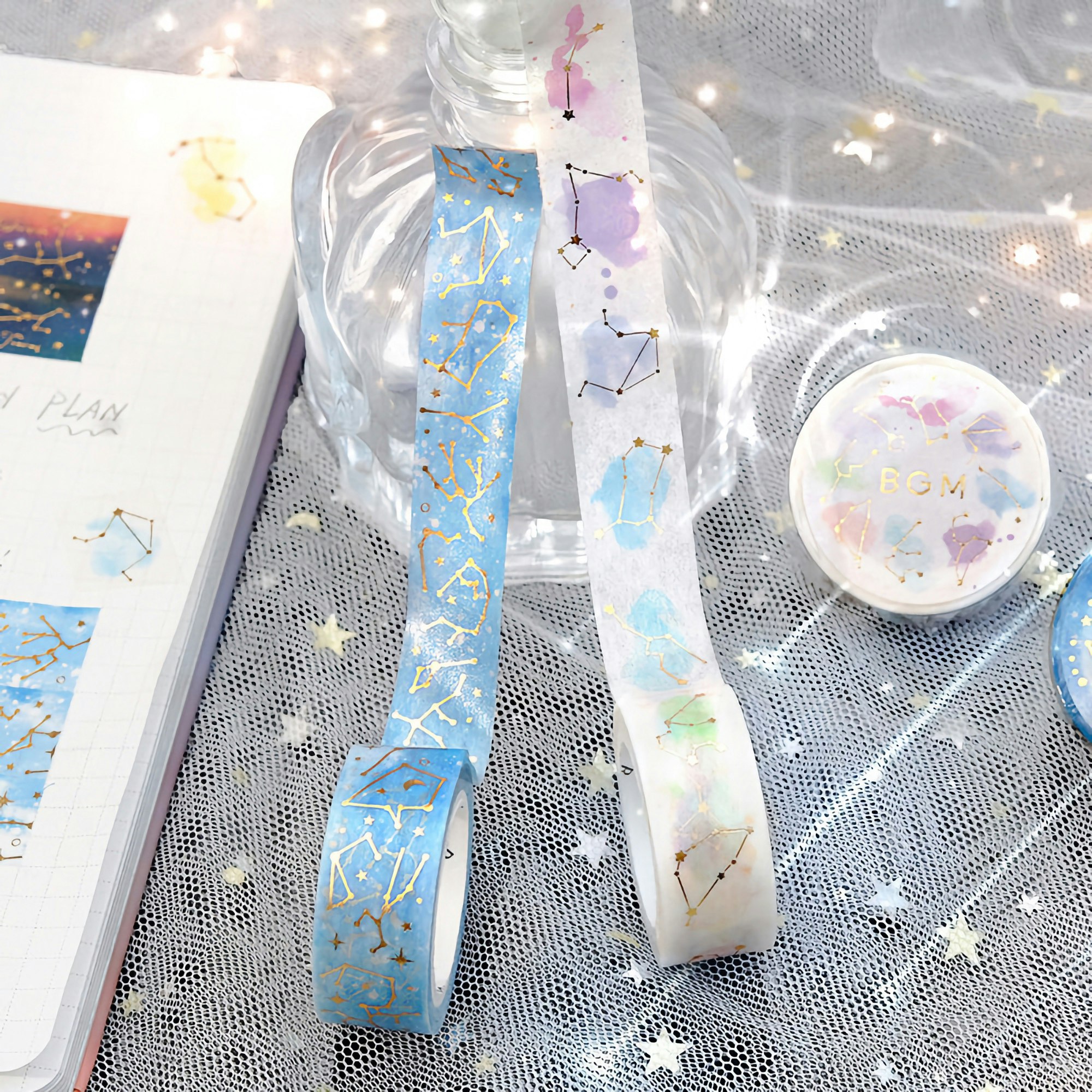 BGM Washi Tape Gold Foil Constellation Stars 15 mm