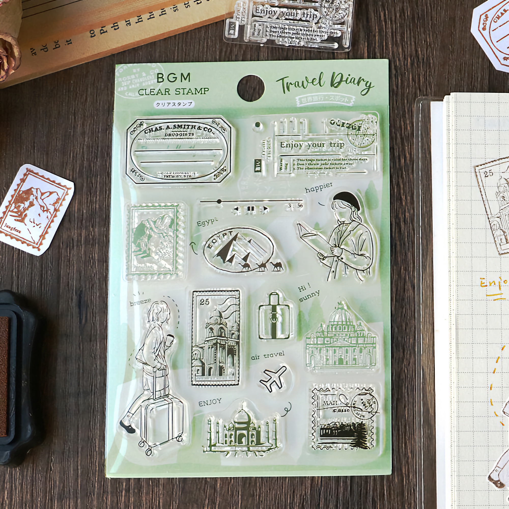 BGM Clear Stamp Travel Diary / World Spot