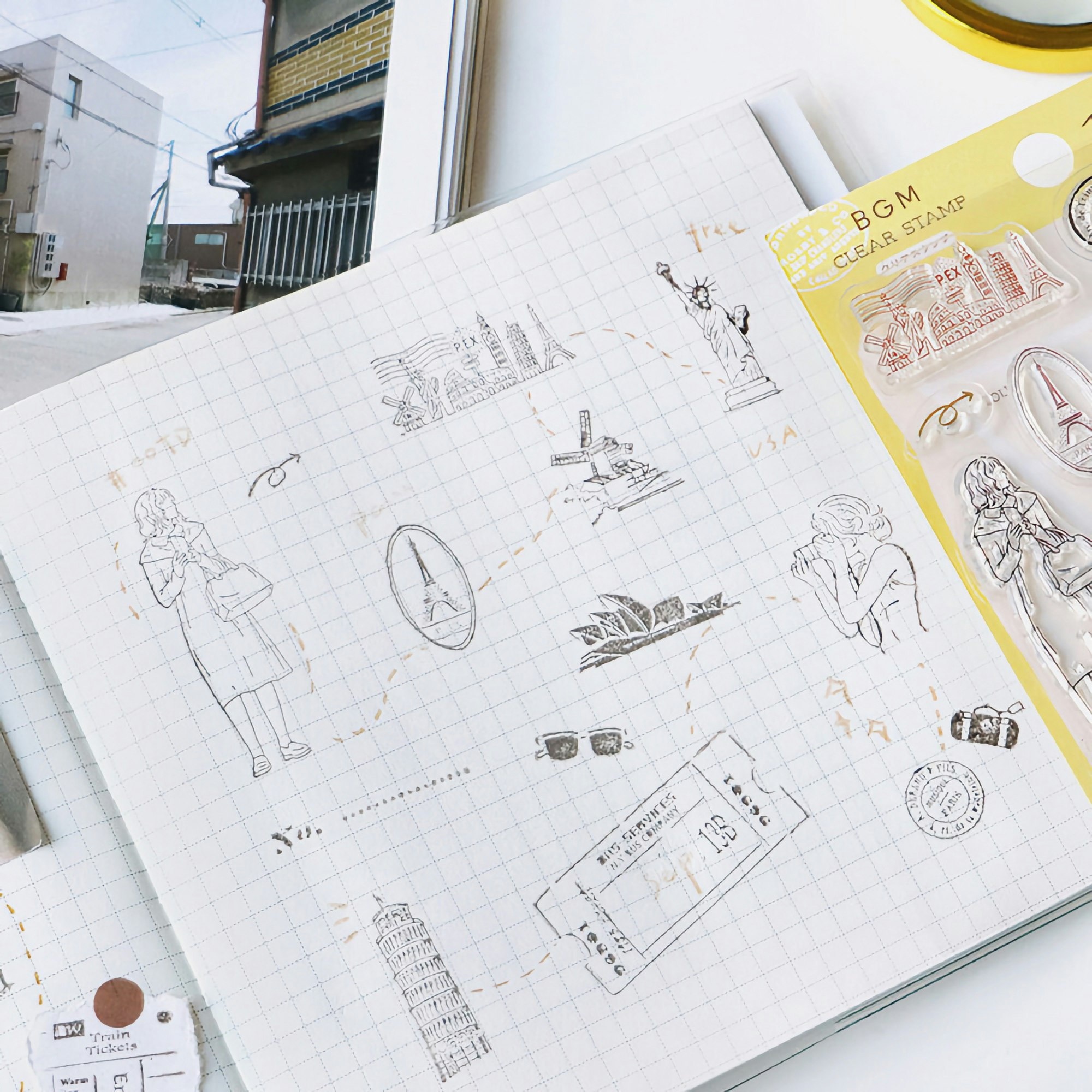 BGM Clear Stamp Travel Diary / World Urban