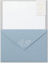 Midori Letter Set Foil-Stamped Envelopes Gypsophila
