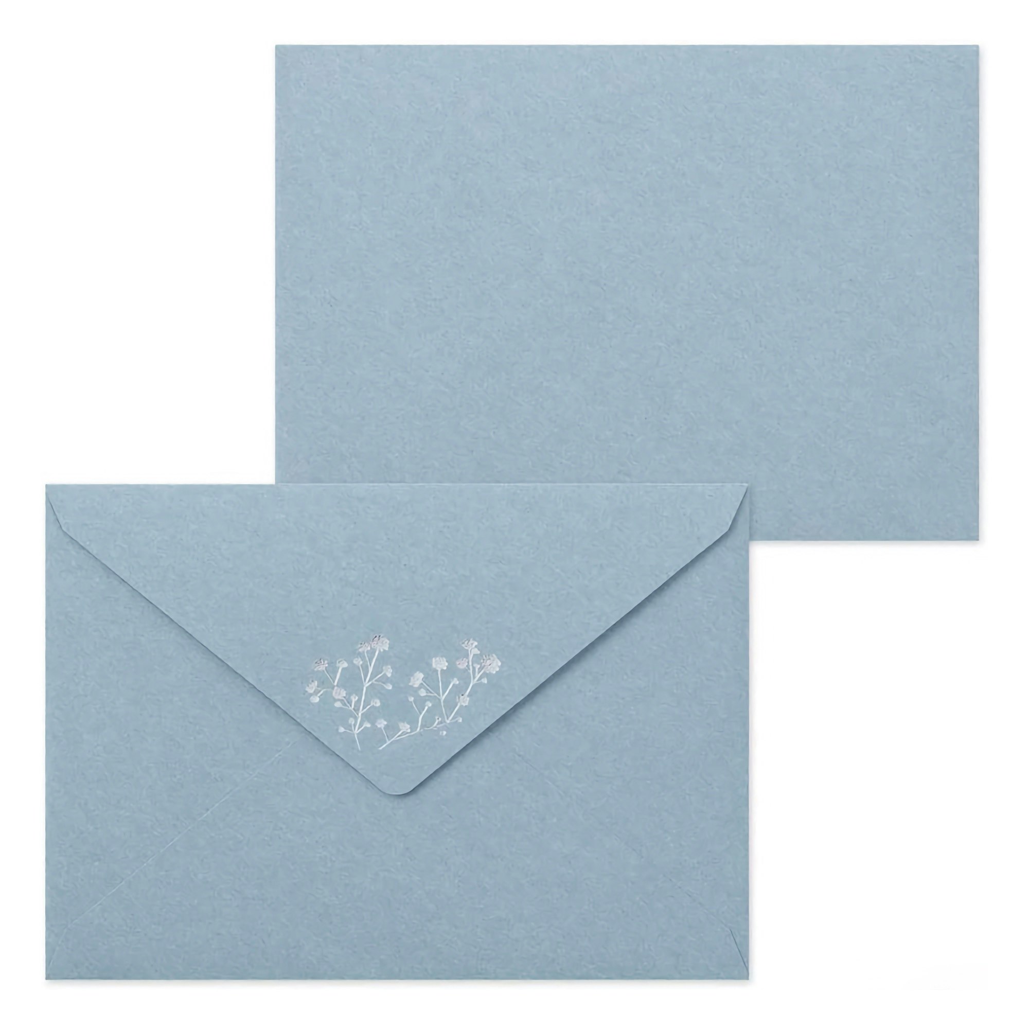 Midori Letter Set Foil-Stamped Envelopes Gypsophila