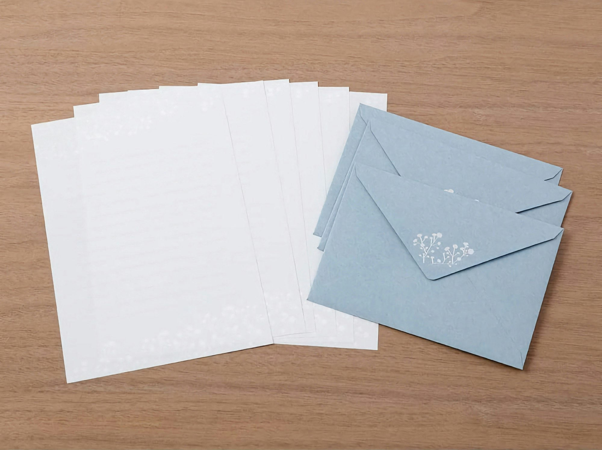 Midori Letter Set Foil-Stamped Envelopes Gypsophila