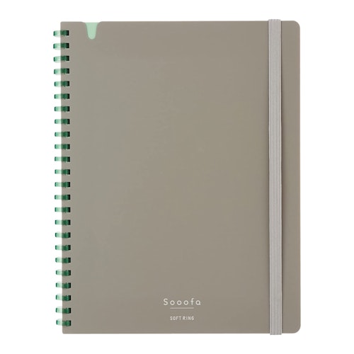 Kokuyo Sooofa Soft Ring Notebook A5 Warm Gray