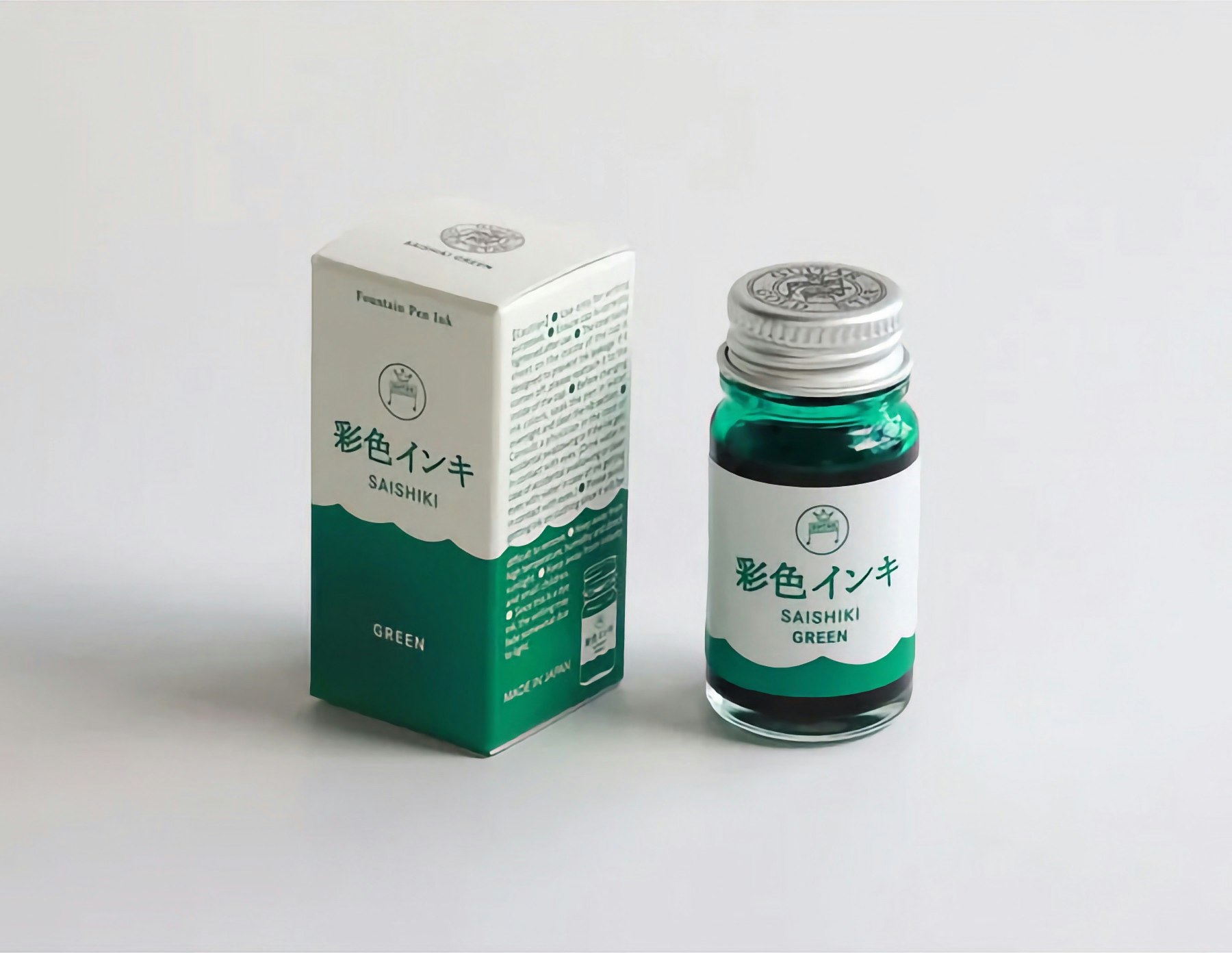 Teranishi Guitar Fountain Pen Ink Saishiki Green 12 ml