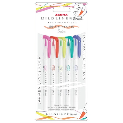 Zebra Mildliner Bright Brush / Super Fine (5-pack)