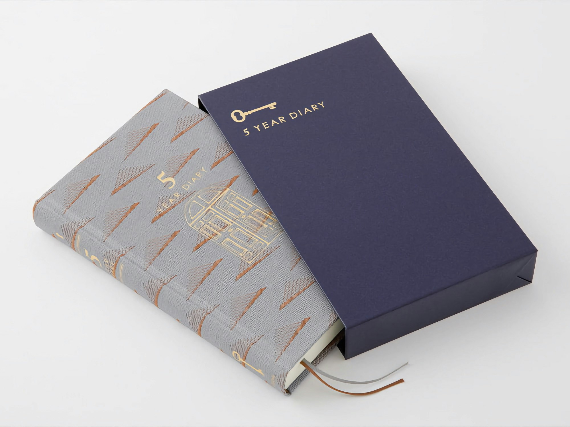 Midori 5 Years Diary Gate Kyo-ori Grey & Brown Limited Edition