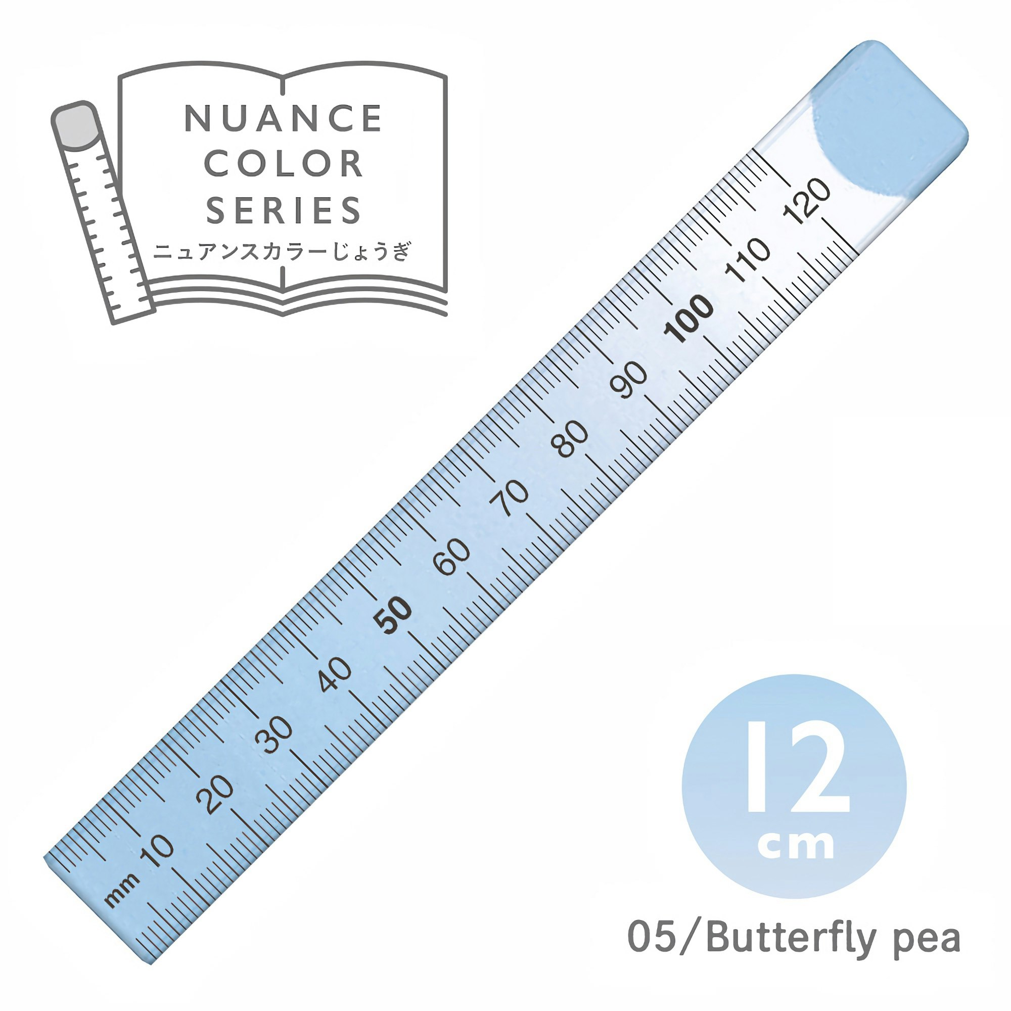 Kyoei Orions Nuance Color Ruler 12 cm Butterfly Pea