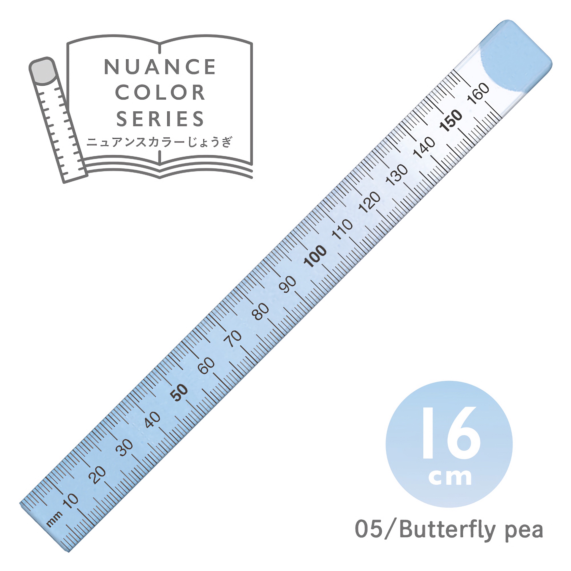 Kyoei Orions Nuance Color Ruler 16 cm Butterfly Pea