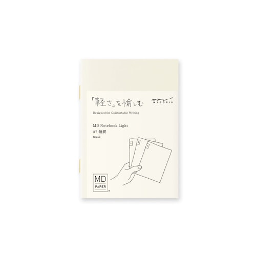 Midori MD Notebook Light [A7] Blank (Pack of 3)