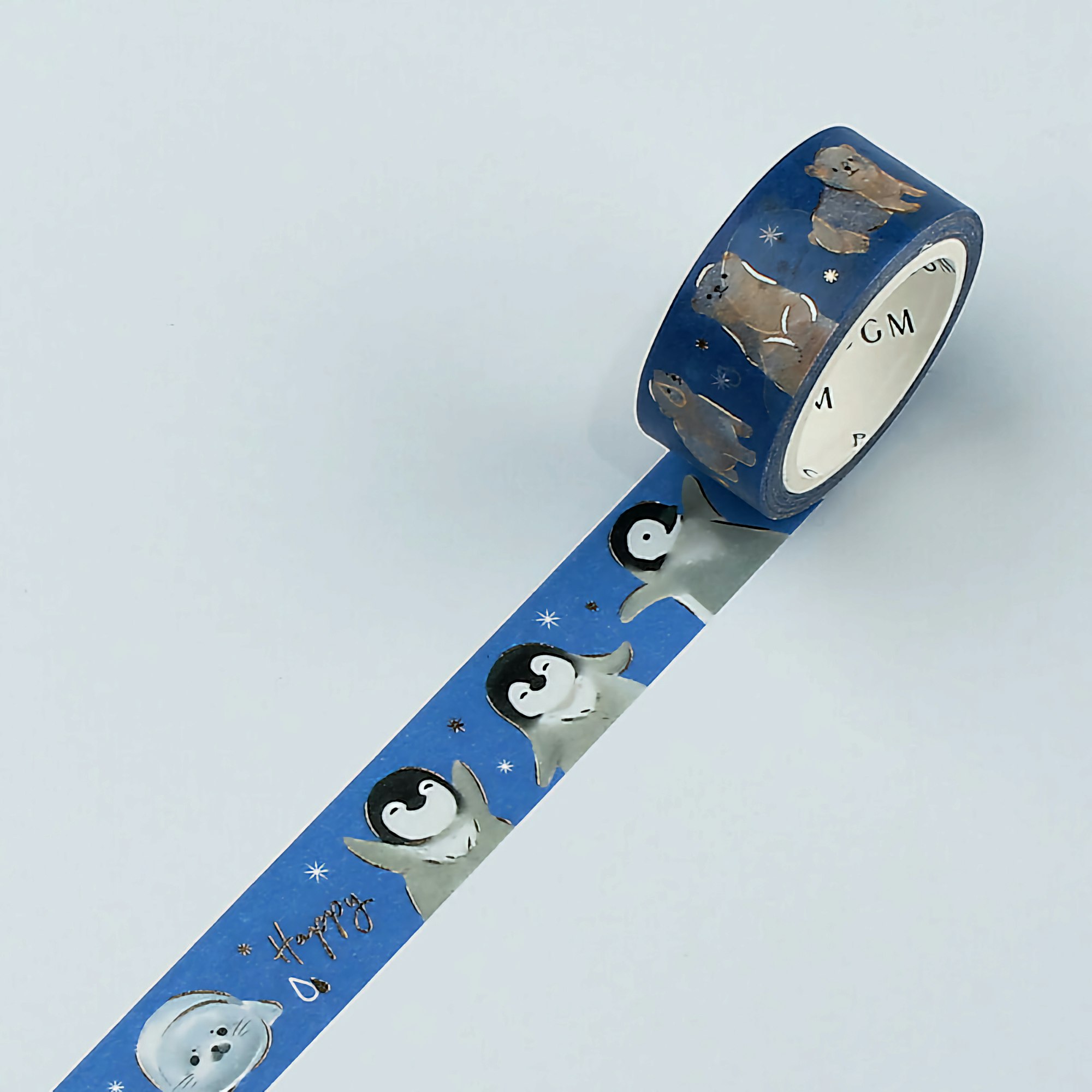 BGM Twinkle Star Washi Tape Gold Foil Masking Tape Blue 20mm x 5m