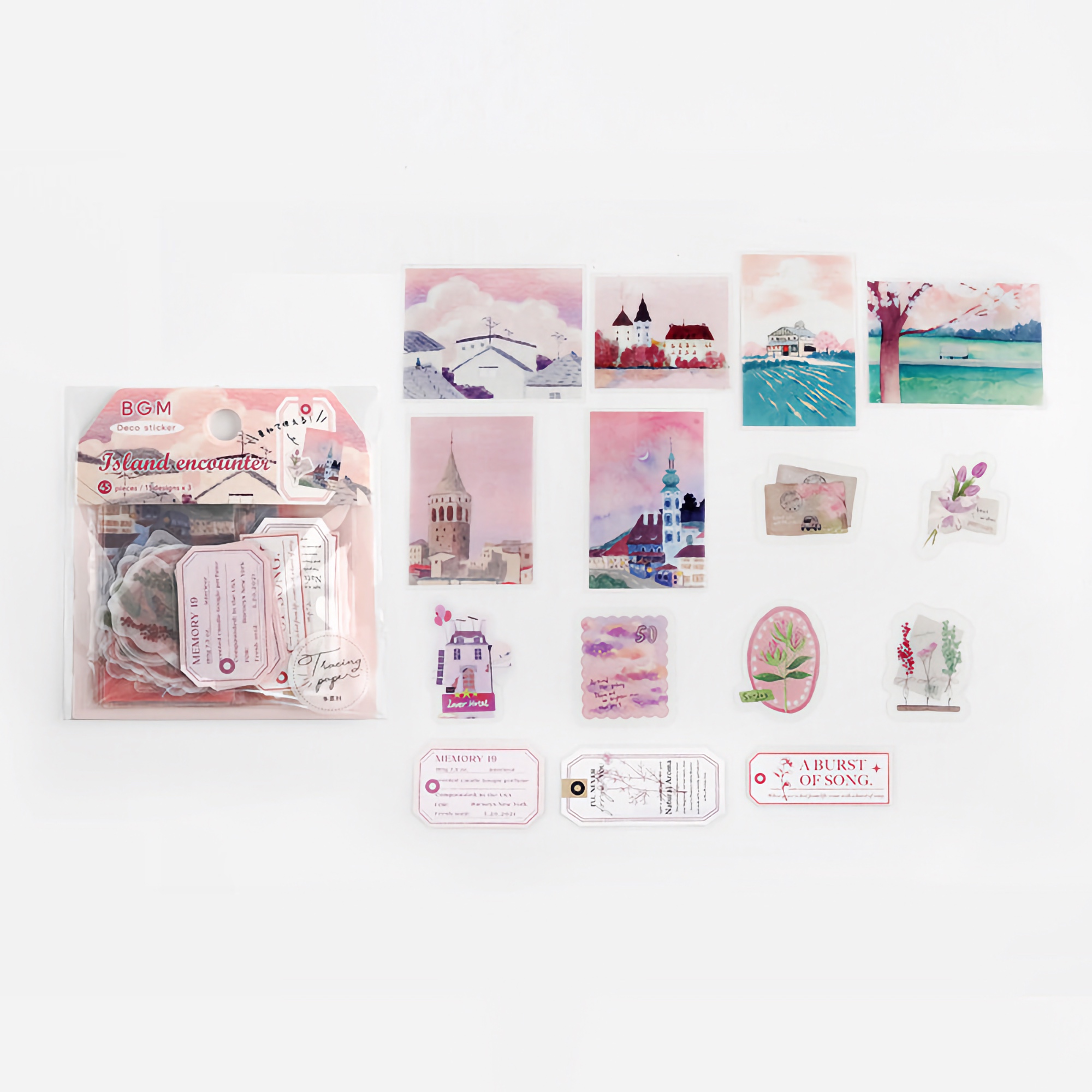 BGM Flake Stickers Island Encounter / Pink Tracing Paper