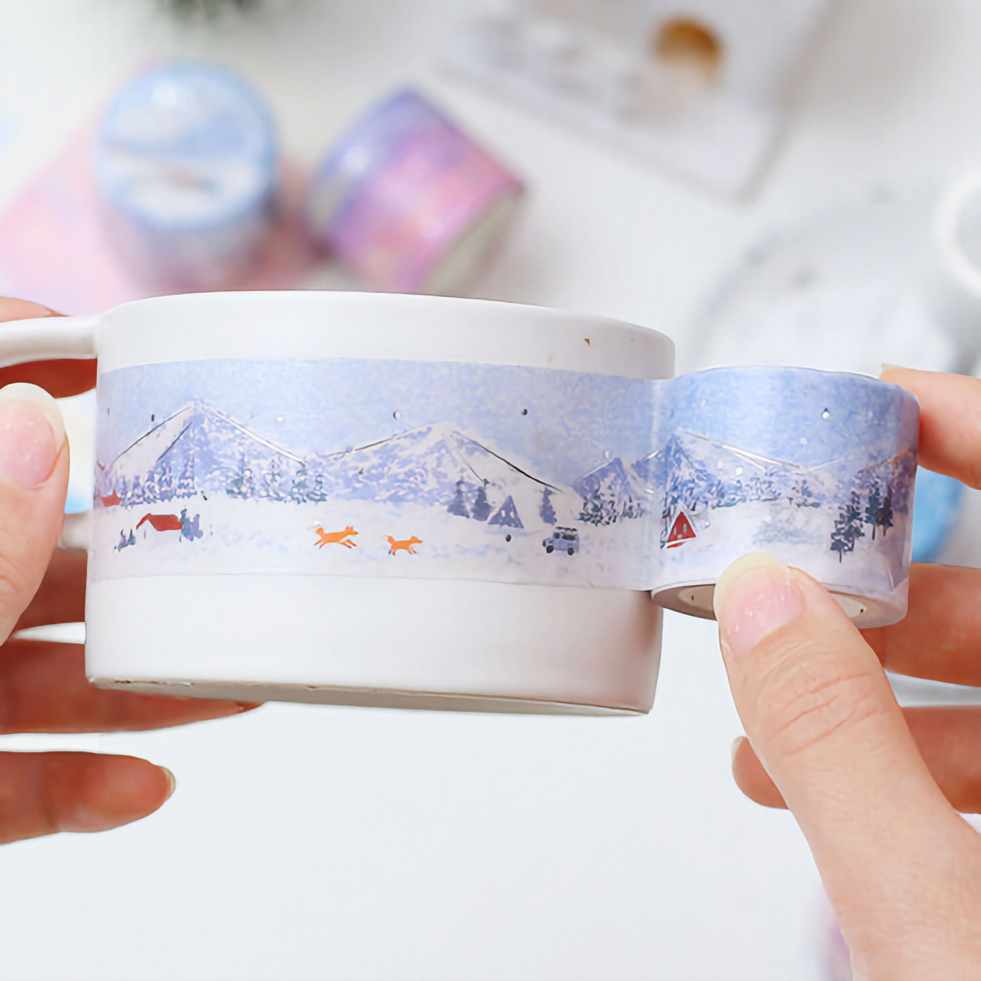 BGM Washi Tape Special Foil Pointillism Snow Mountain 30 mm