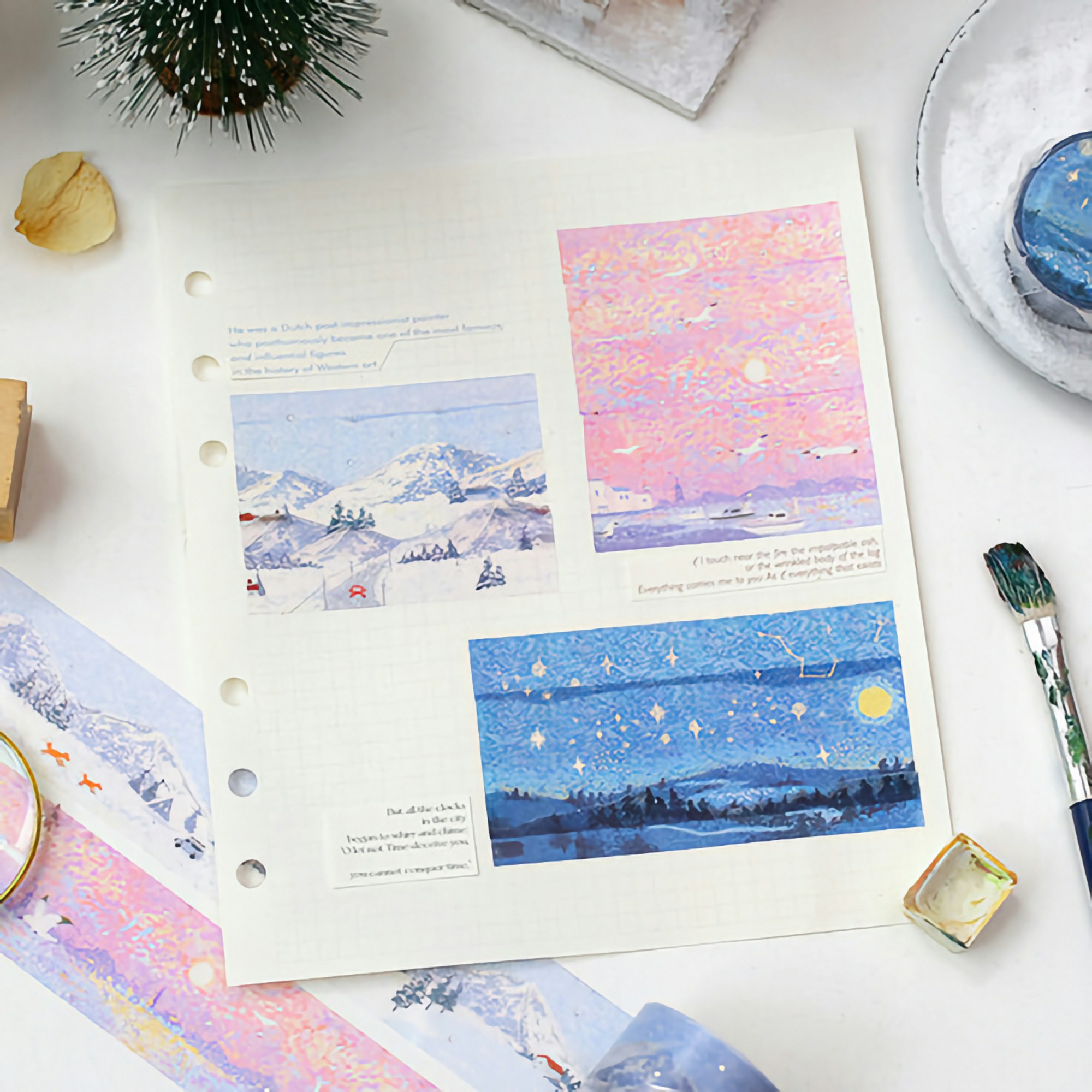 BGM Washi Tape Special Foil Pointillism Snow Mountain 30 mm