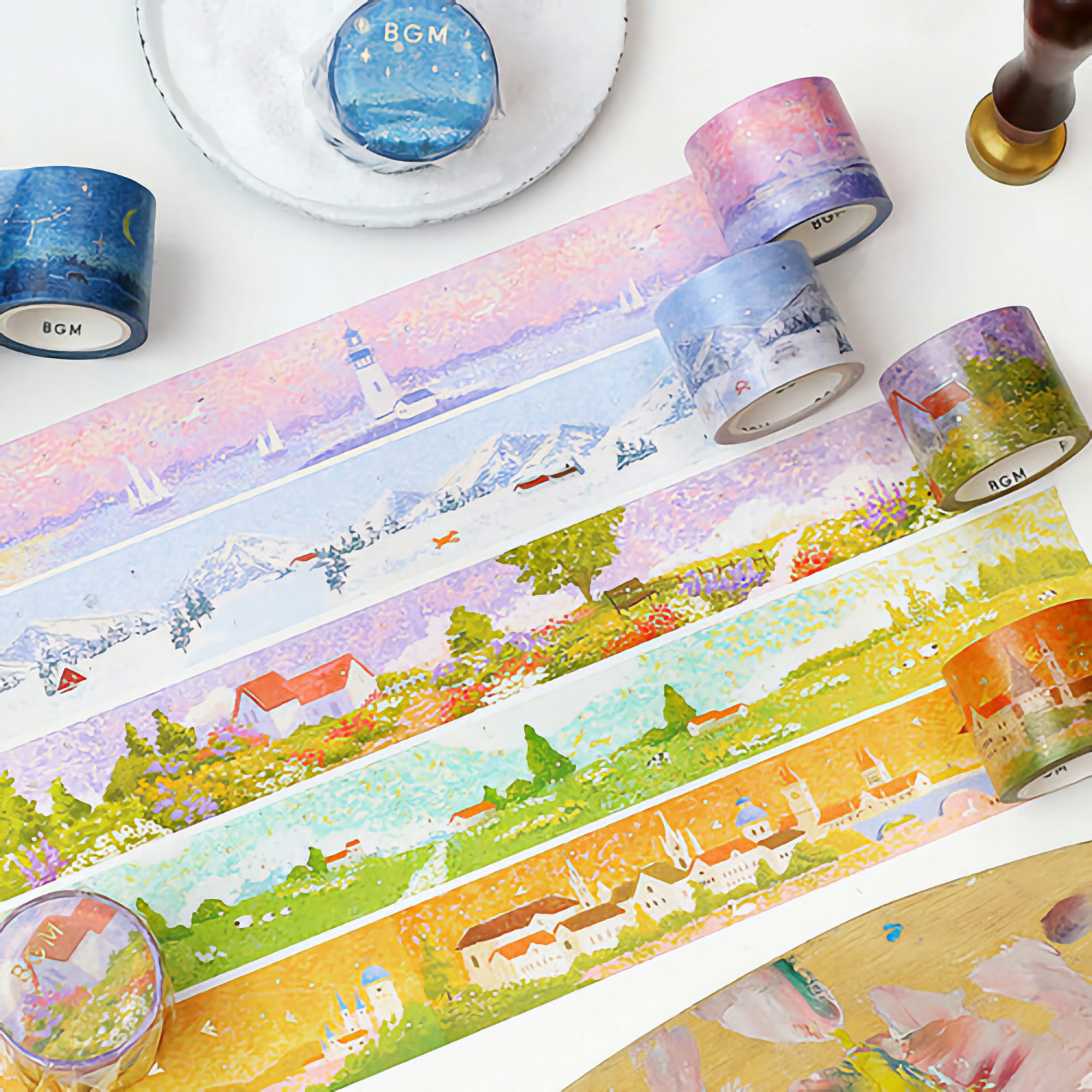 BGM Washi Tape Special Foil Pointillism Sunset 30 mm