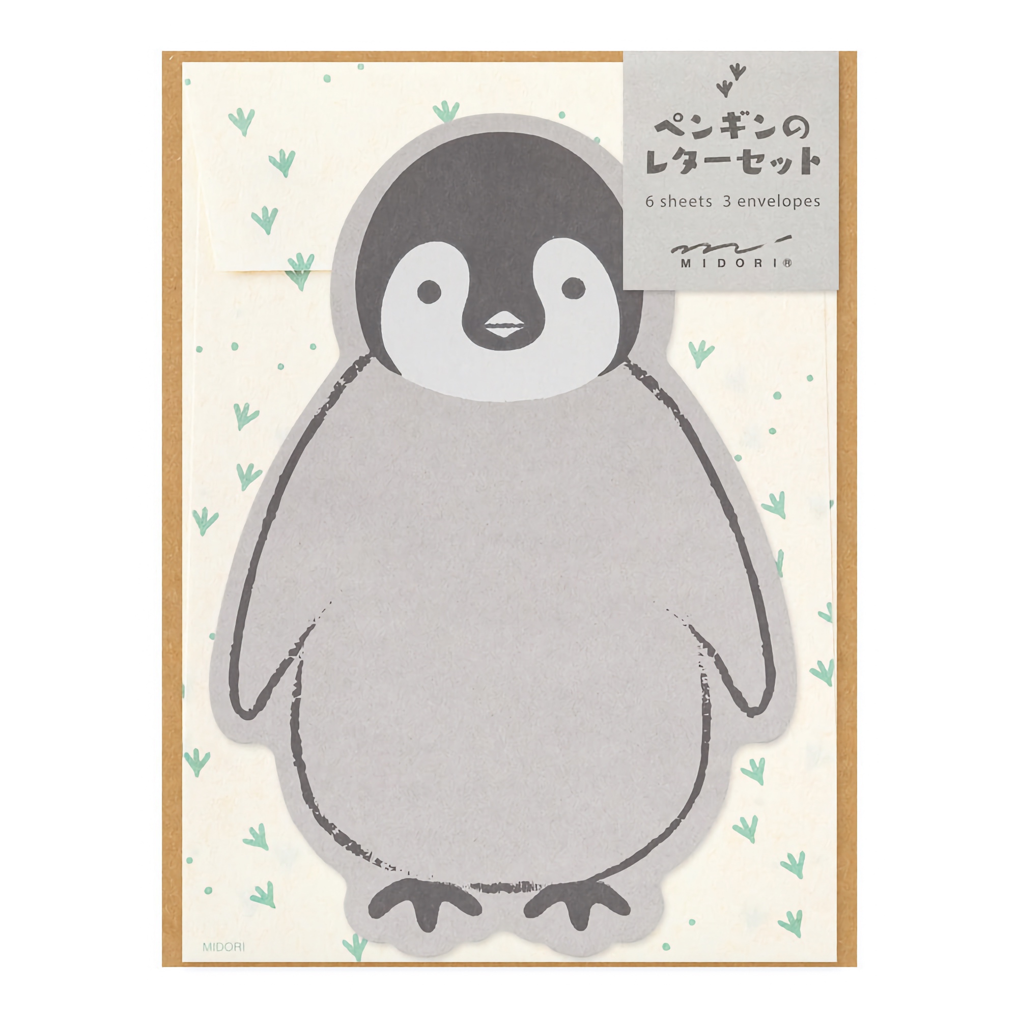 Midori Letter Set Die-cut Penguin