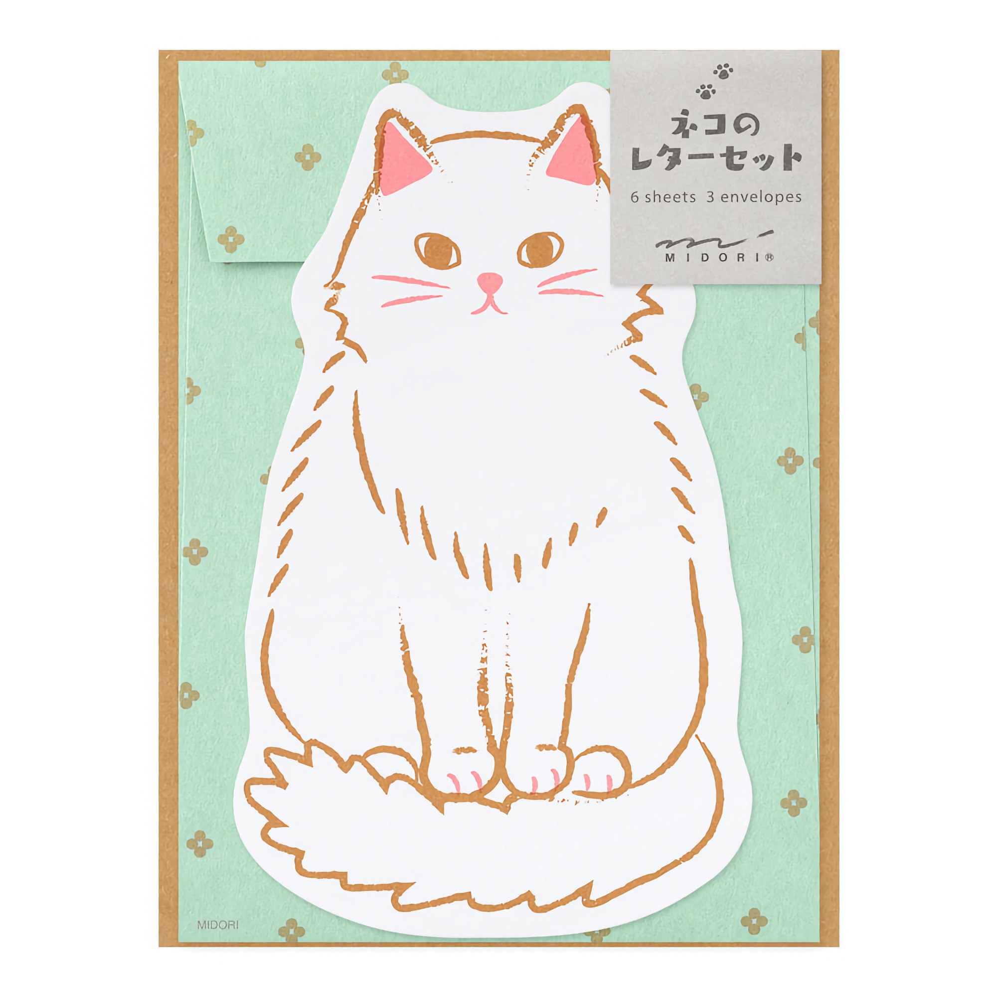 Midori Letter Set Die-cut Cat