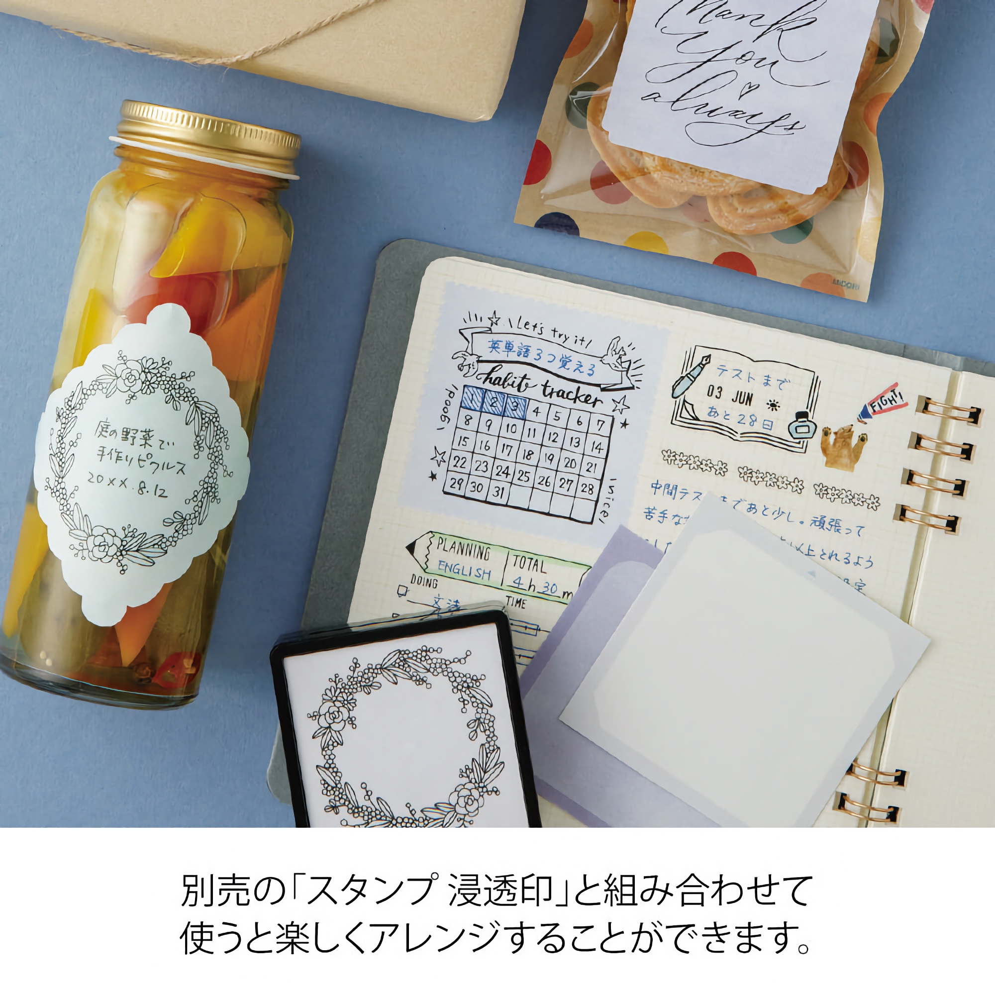 Midori Sticker Book for Pre-Inked Stamp Cold Colors