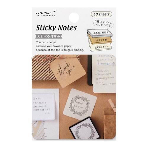 Midori Sticky Notes Choice Natural Colors