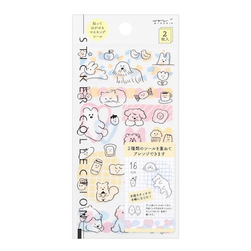 Midori Sticker Two Sheets Cute Motif