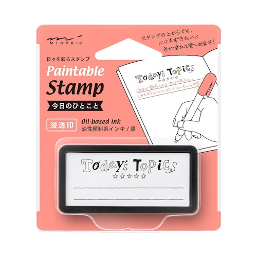Midori Paintable Stamp Pre-inked Half Size Today's Topics