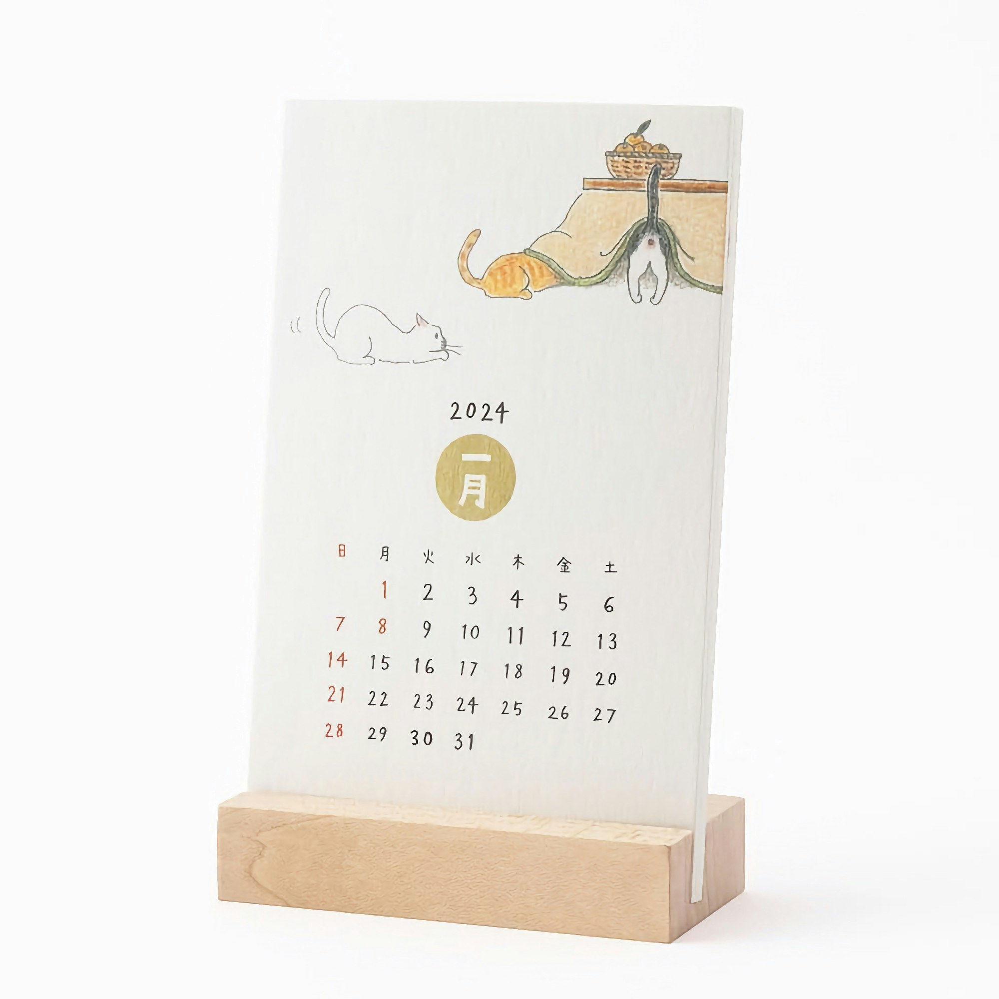 Midori Stand Calendar Cat 2024