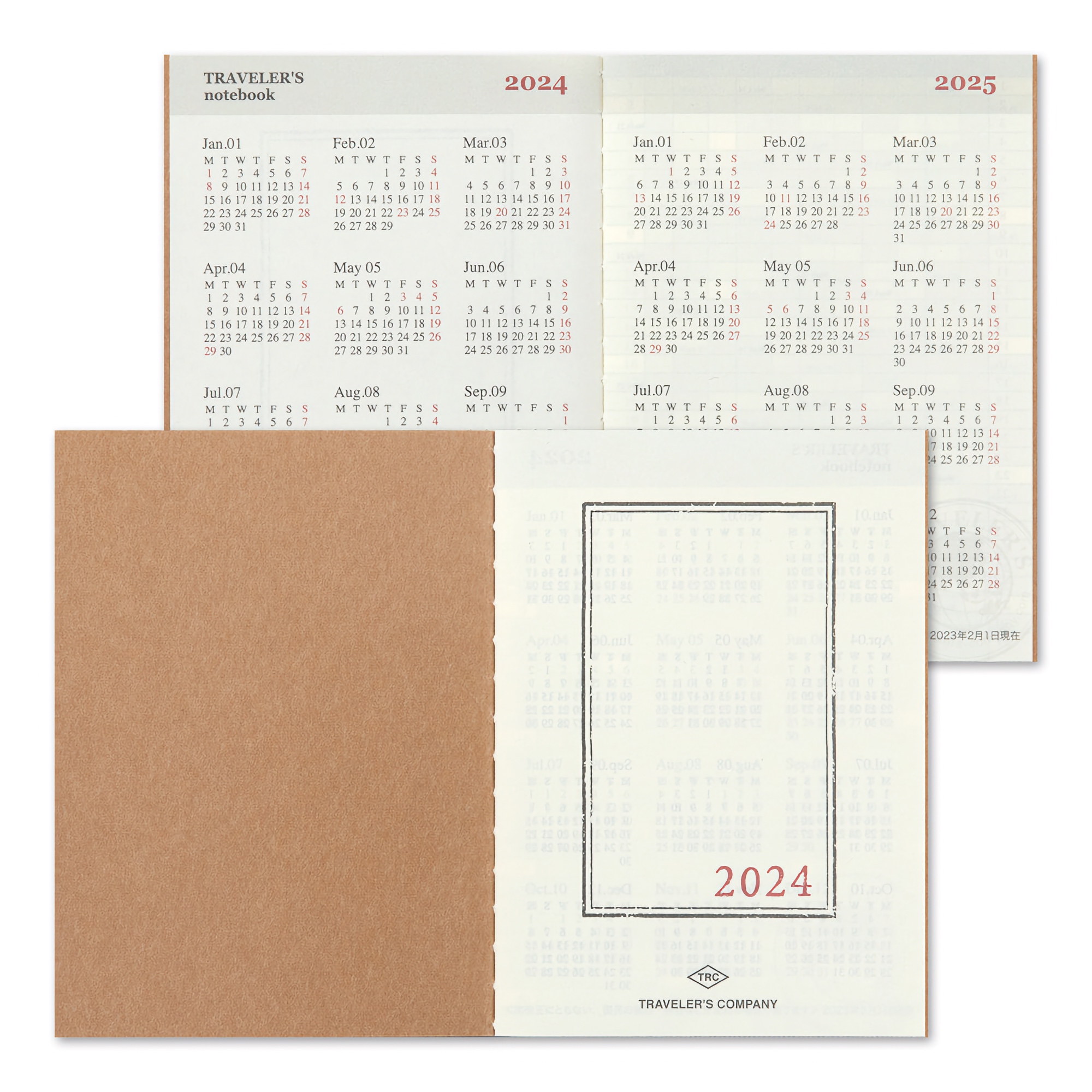 Traveler’s Company Traveler's notebook - 2024 Monthly, Passport Size