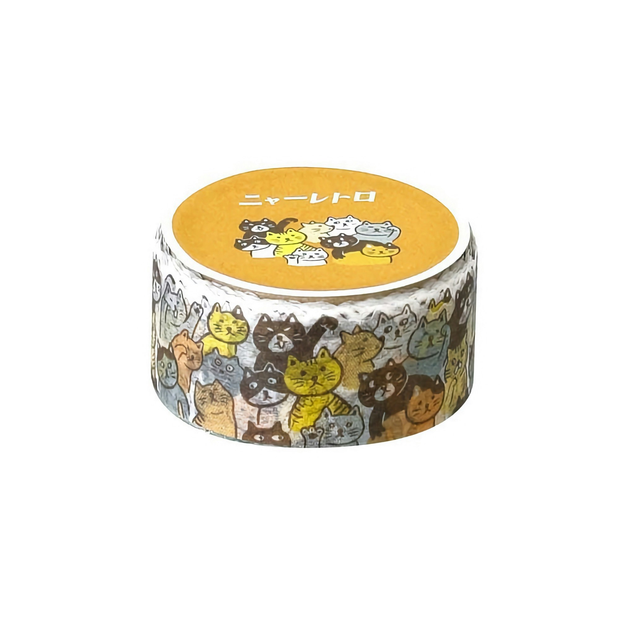 Hightide Retro Masking Tape Cat Crowd