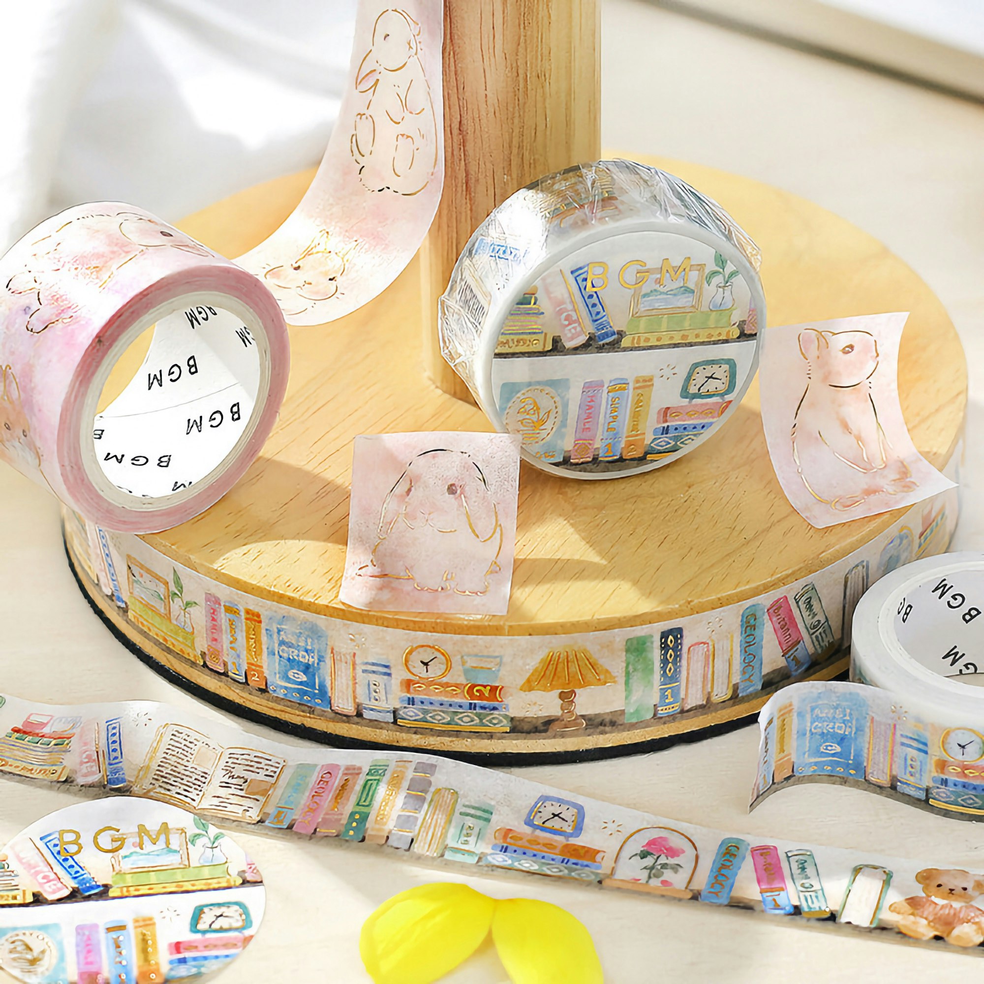 BGM Washi Tape Gold Foil Desk Scenery 15 mm