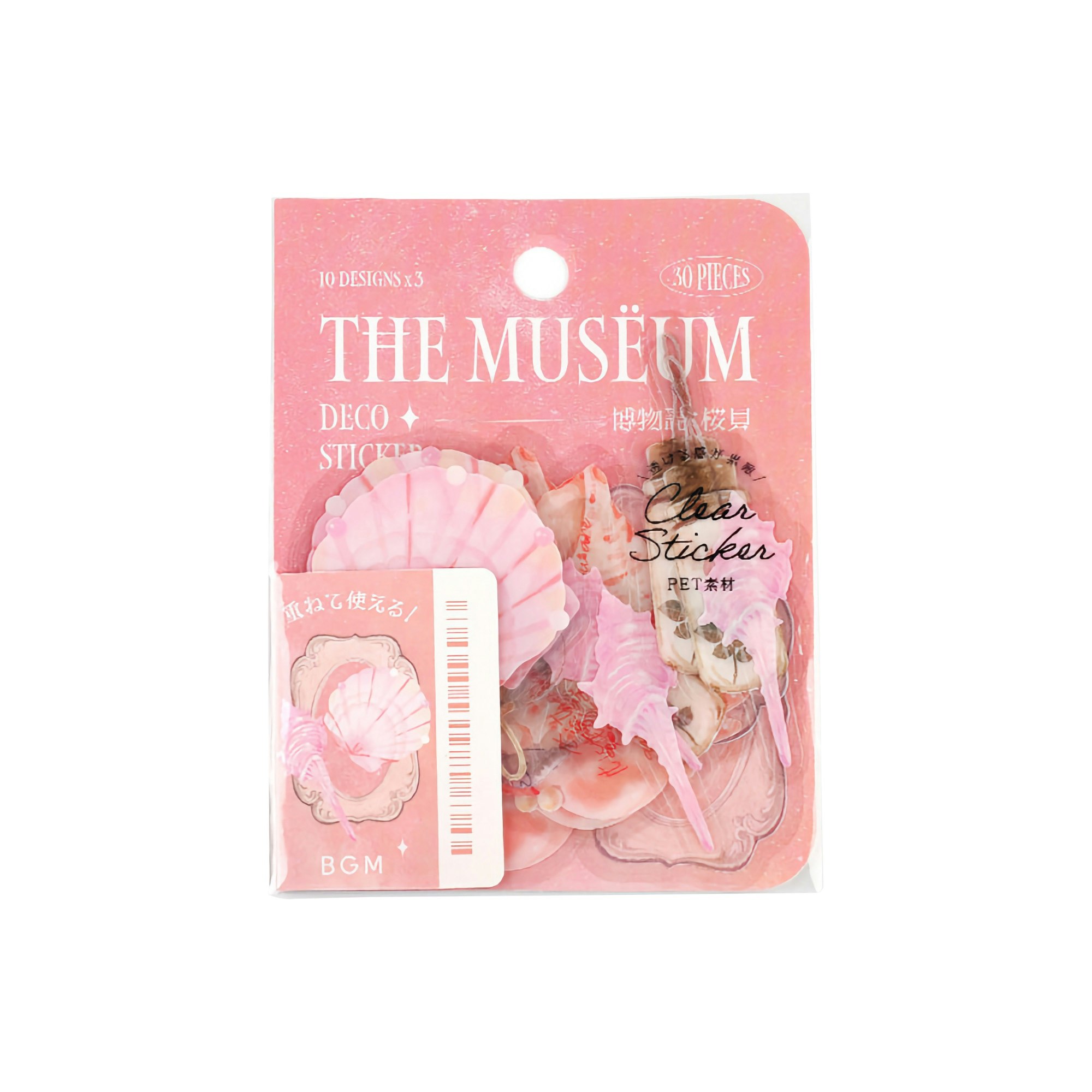BGM Clear Sticker The Museum Pink Seashell Komadori bgm-clear-sticker-the-museum-pink-seashell-komadori