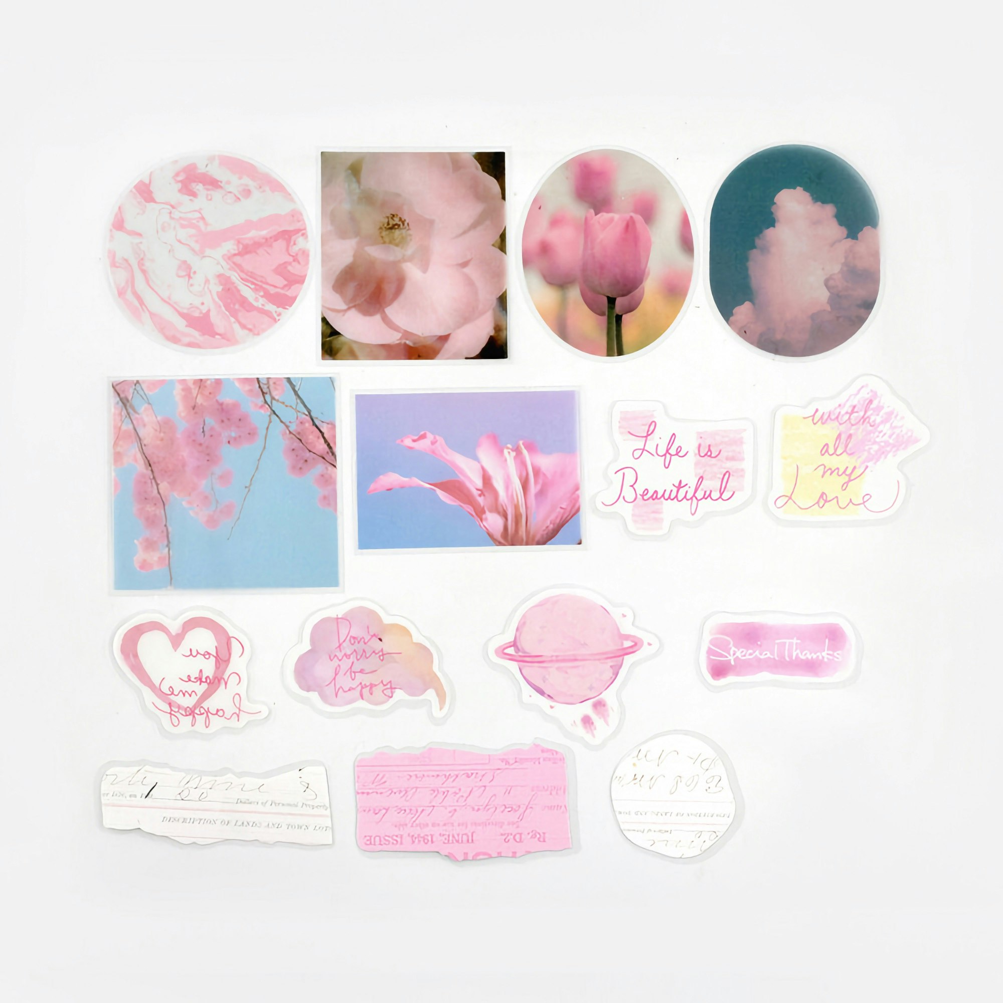 BGM Flake Stickers Color Poems / Pink Tracing Paper