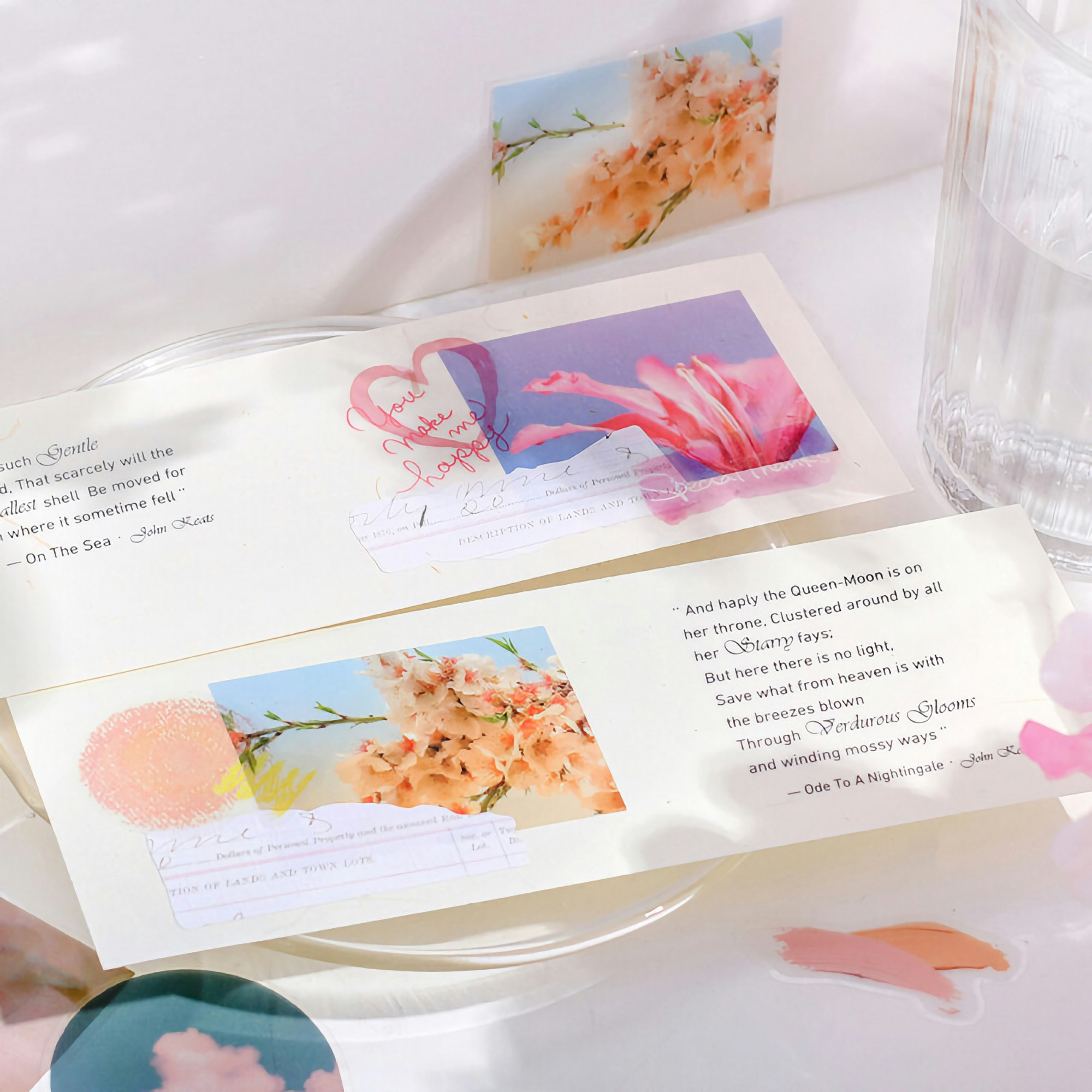 BGM Flake Stickers Color Poems / Pink Tracing Paper