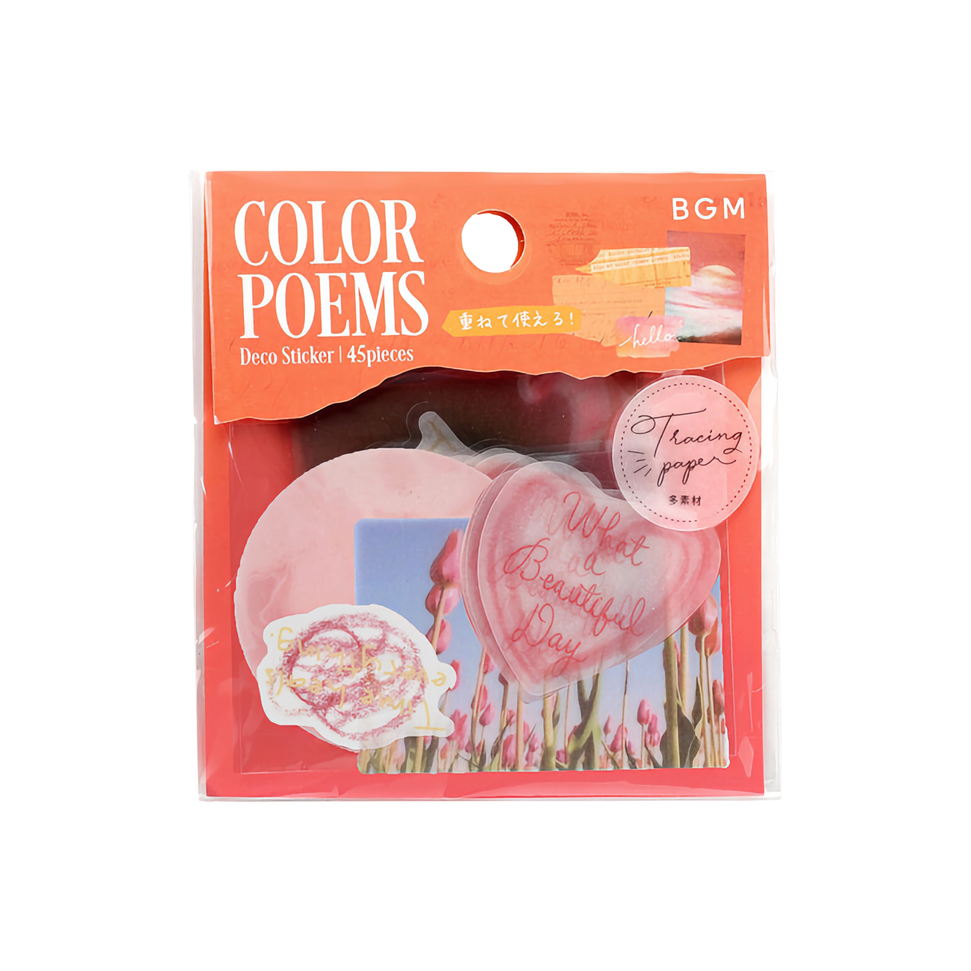 BGM Flake Stickers Color Poems / Orange Tracing Paper