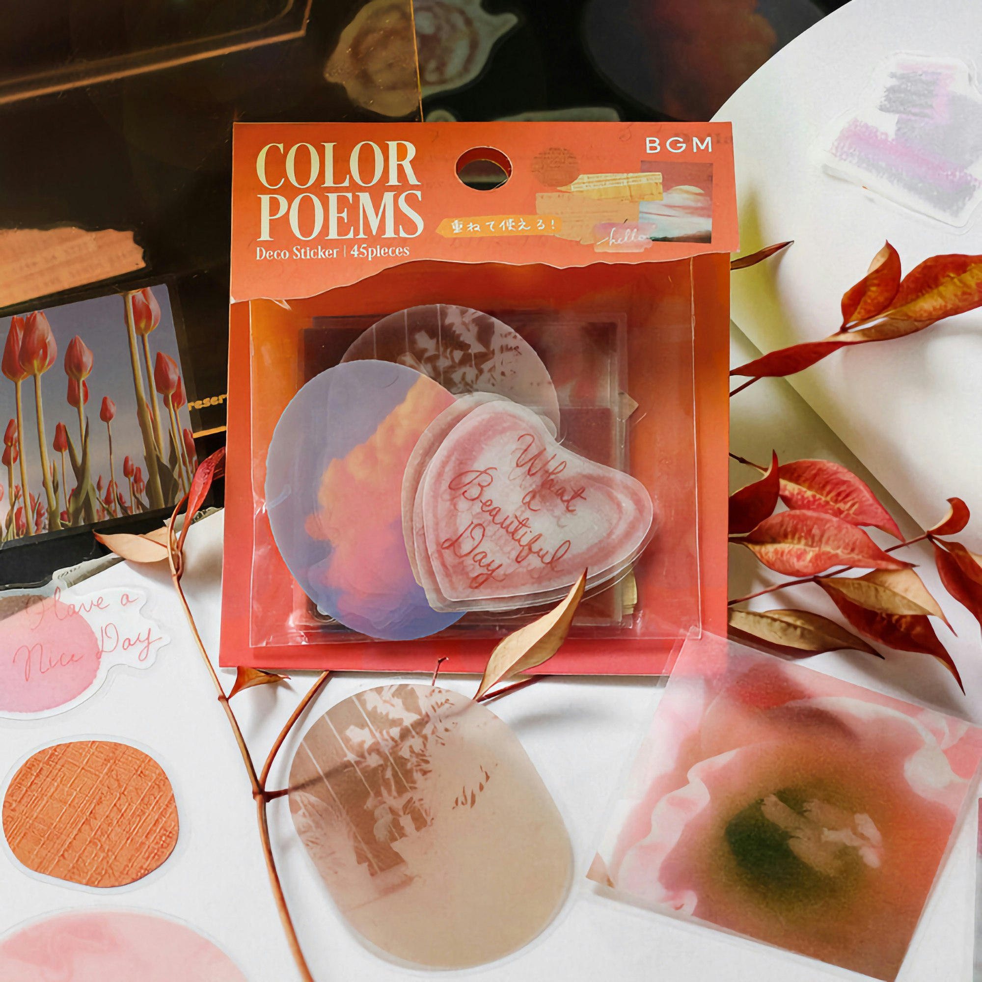 BGM Flake Stickers Color Poems / Orange Tracing Paper