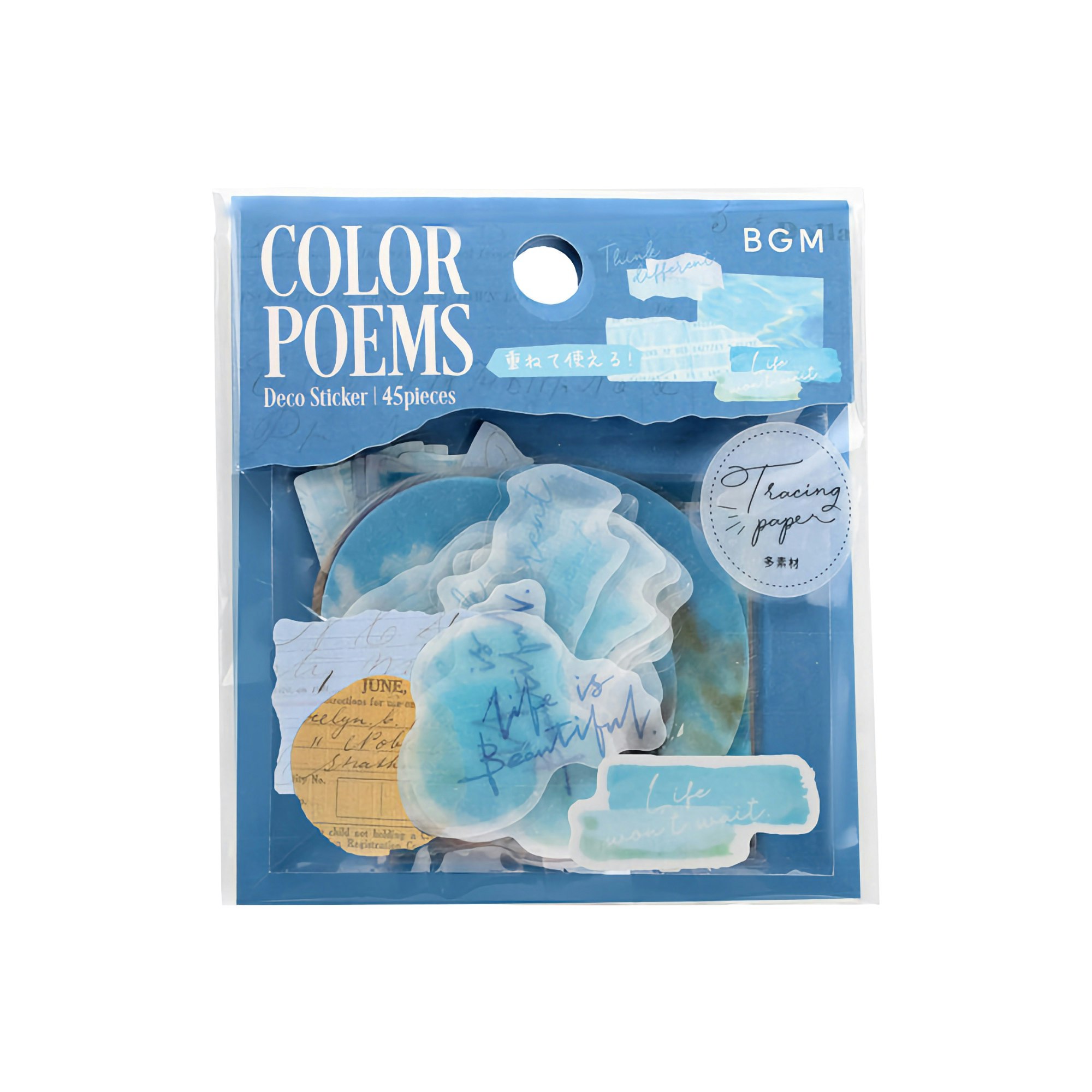 BGM Flake Stickers Color Poems / Blue Tracing Paper